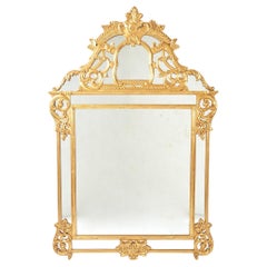 Mid 20th Century Giltwood Regency Style Mantel Hanging Wall Mirror