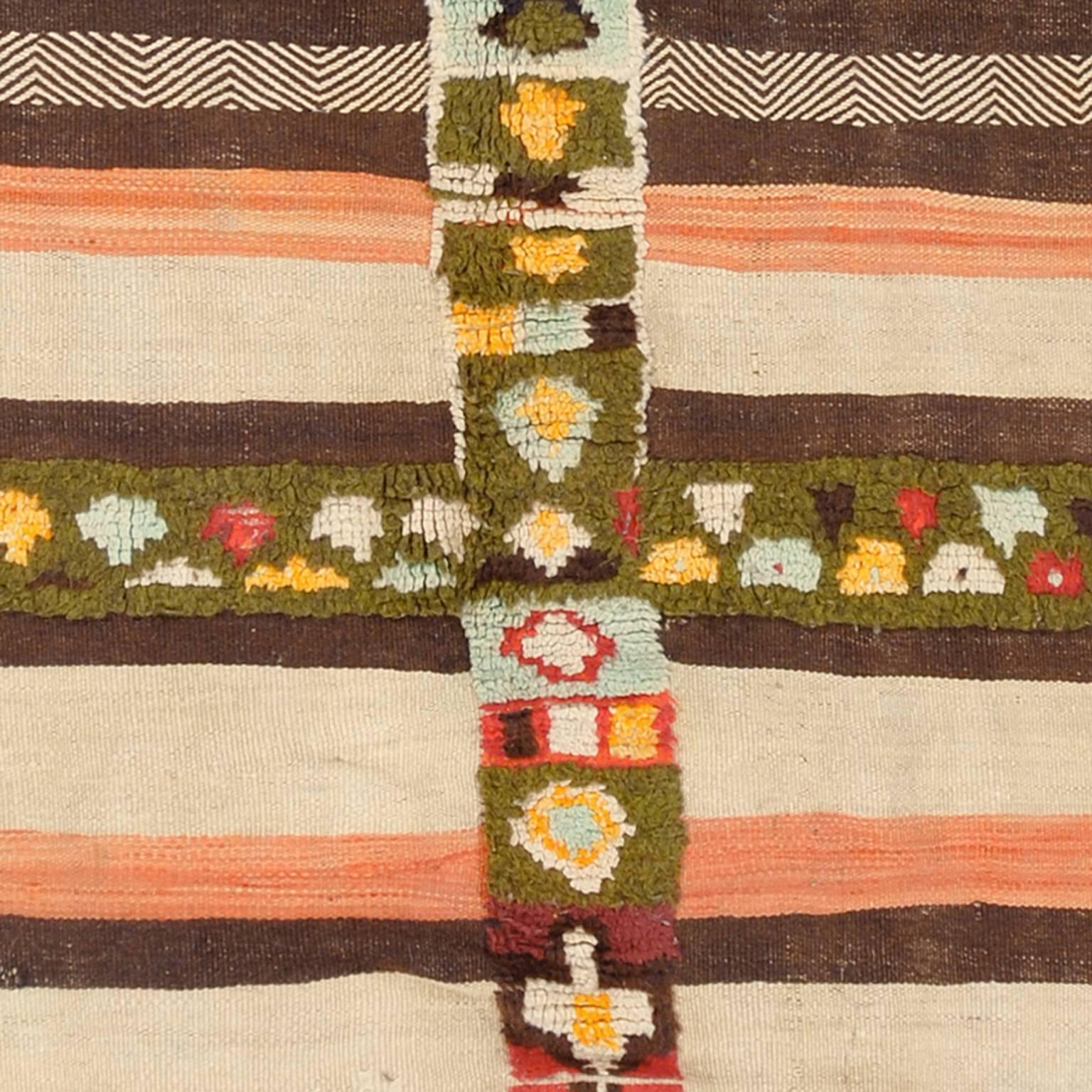 Hand-Woven Mid-20th Century Glaoua Moroccan Rug