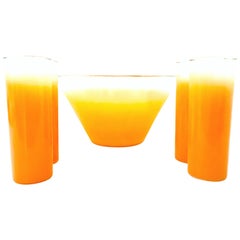 Vintage Mid-20th Century Glass and 22-Karat Gold Drinks S/5 by, Blendo