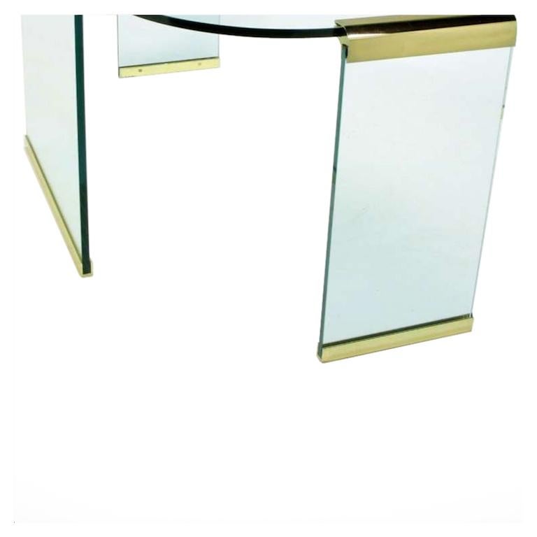 Mid-Century Modern Mid-20th Century Glass and Brass Table