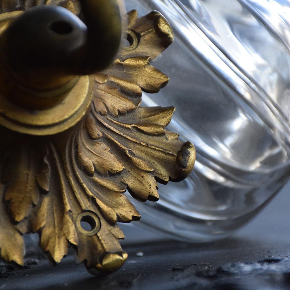 Belgian Mid-20th Century Glass and Bronze Lantern by Val Saint Lambert