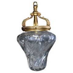 Mid-20th Century Glass and Bronze Lantern by Val Saint Lambert
