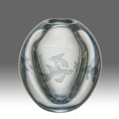 Mid 20th Century Glass "Aquarium Vase" by Edward Hald for Orrefors