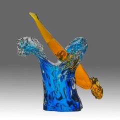 Mid-20th Century Glass Sculpture entitled "The Diver" by Murano Glass