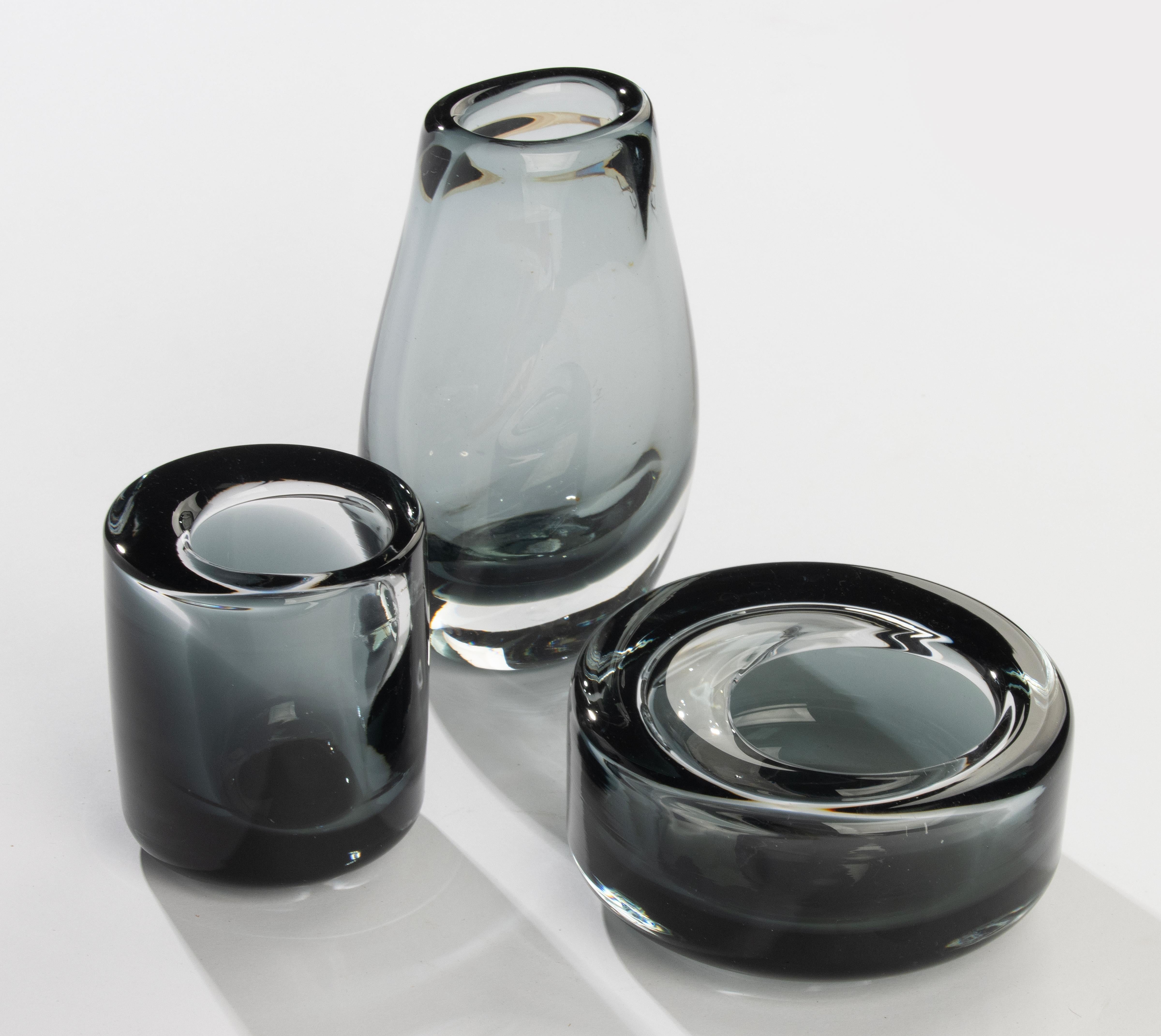 Mitte 20. Jahrhundert Glas-Set - SEA Glasbruk - Schweden - Rauchgrau im Angebot 6