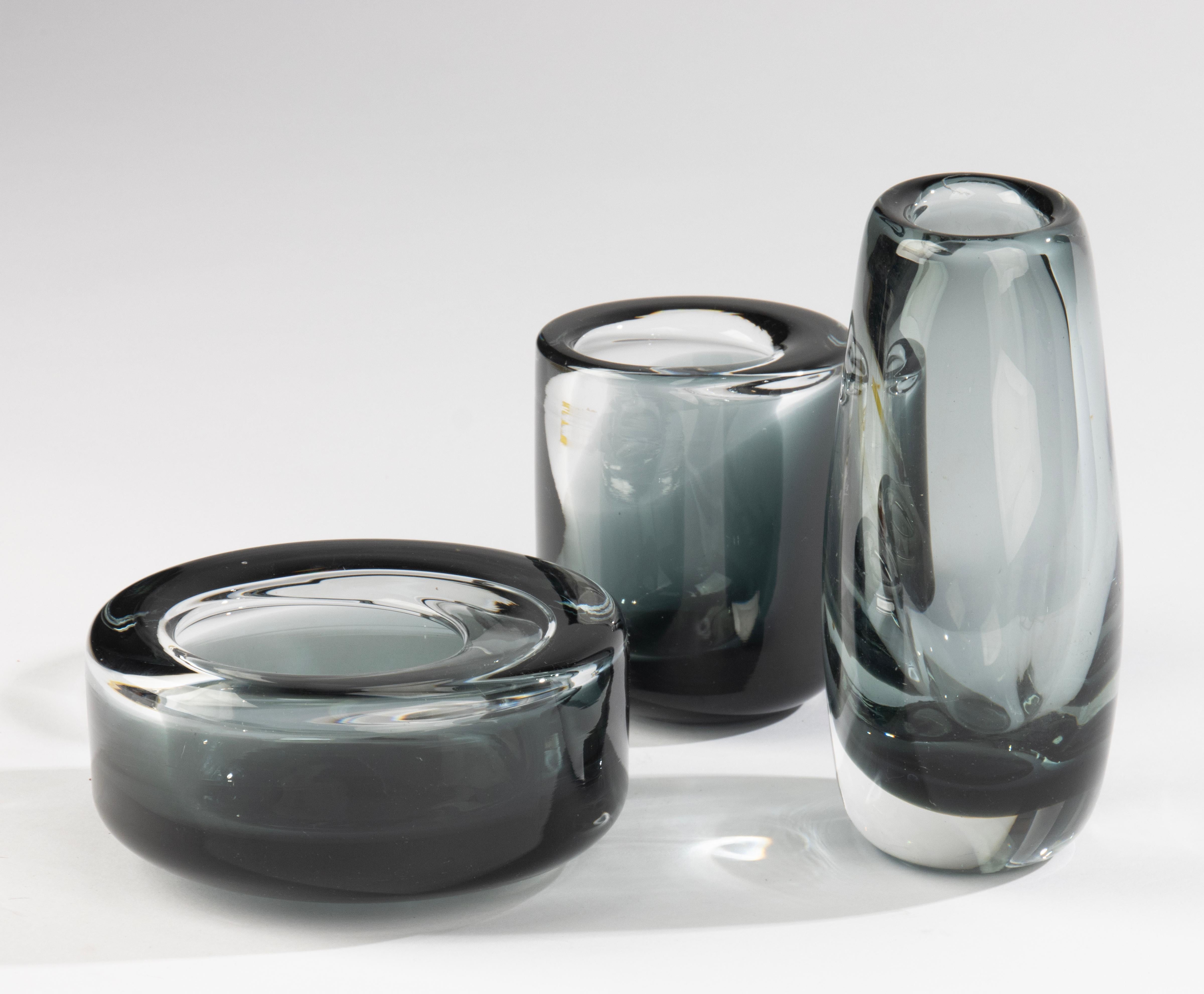 Mitte 20. Jahrhundert Glas-Set - SEA Glasbruk - Schweden - Rauchgrau im Angebot 9