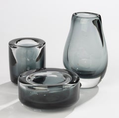 Mid-20th Century Glass Set - SEA Glasbruk - Sweden - Smoky Gray