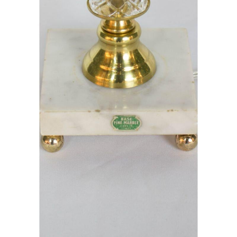 Italian Mid 20th Century Glass Table Lamp with Marble Base