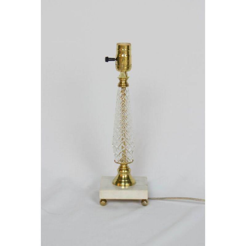 Mid 20th Century Glass Table Lamp with Marble Base 2