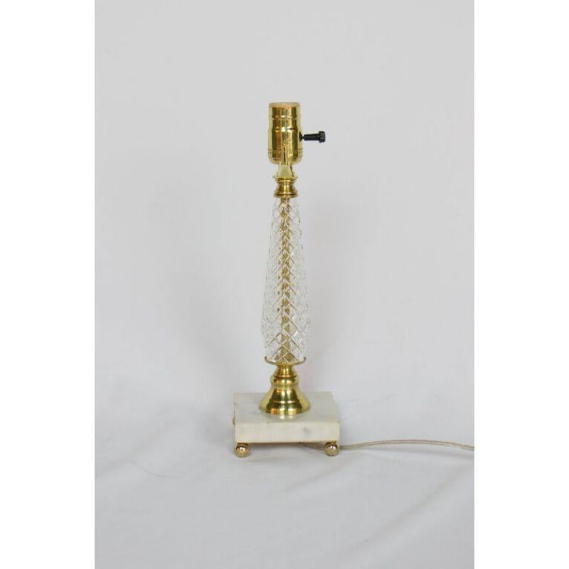 Mid 20th Century Glass Table Lamp with Marble Base 4