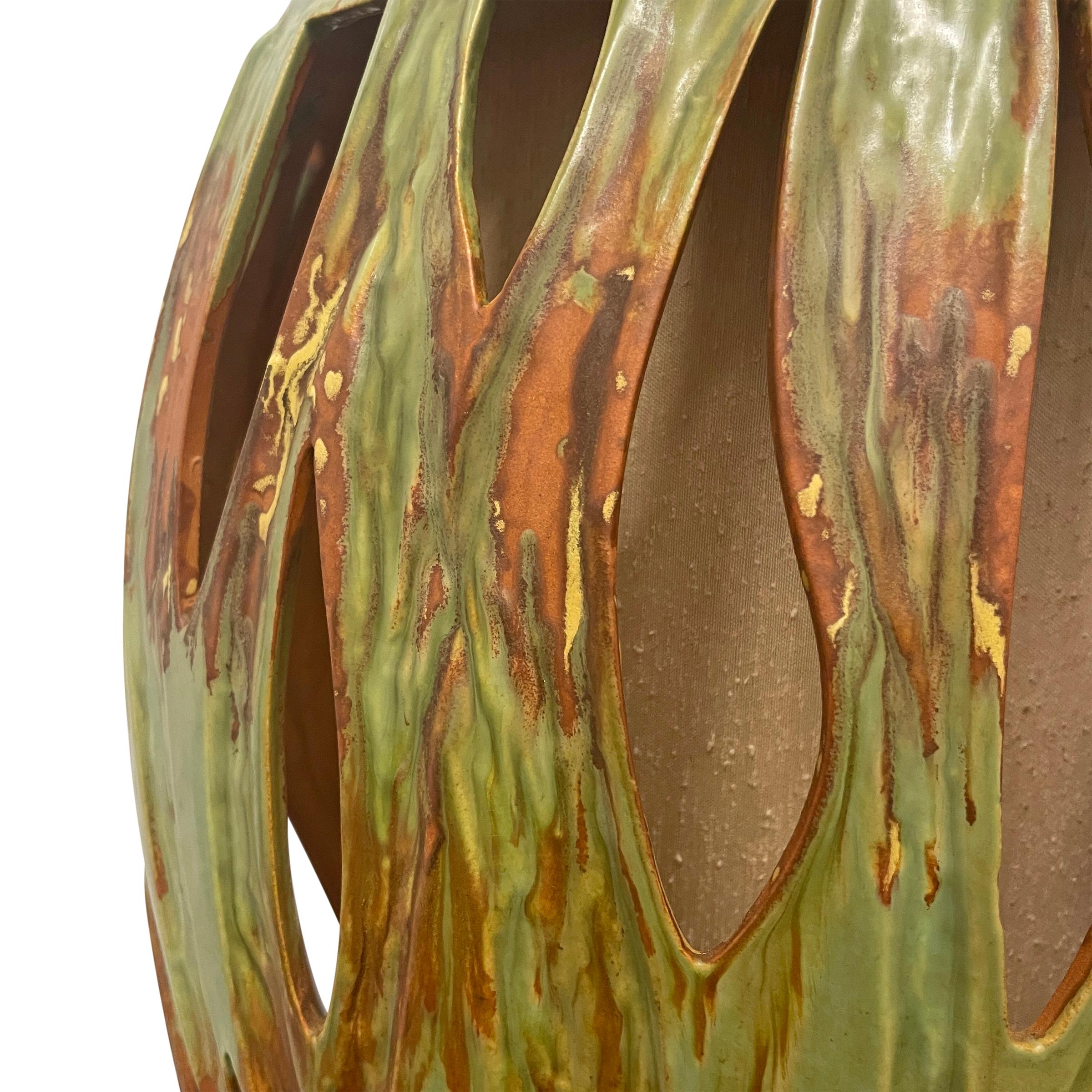 Lanterna in terracotta smaltata della metà del XX secolo in vendita 3