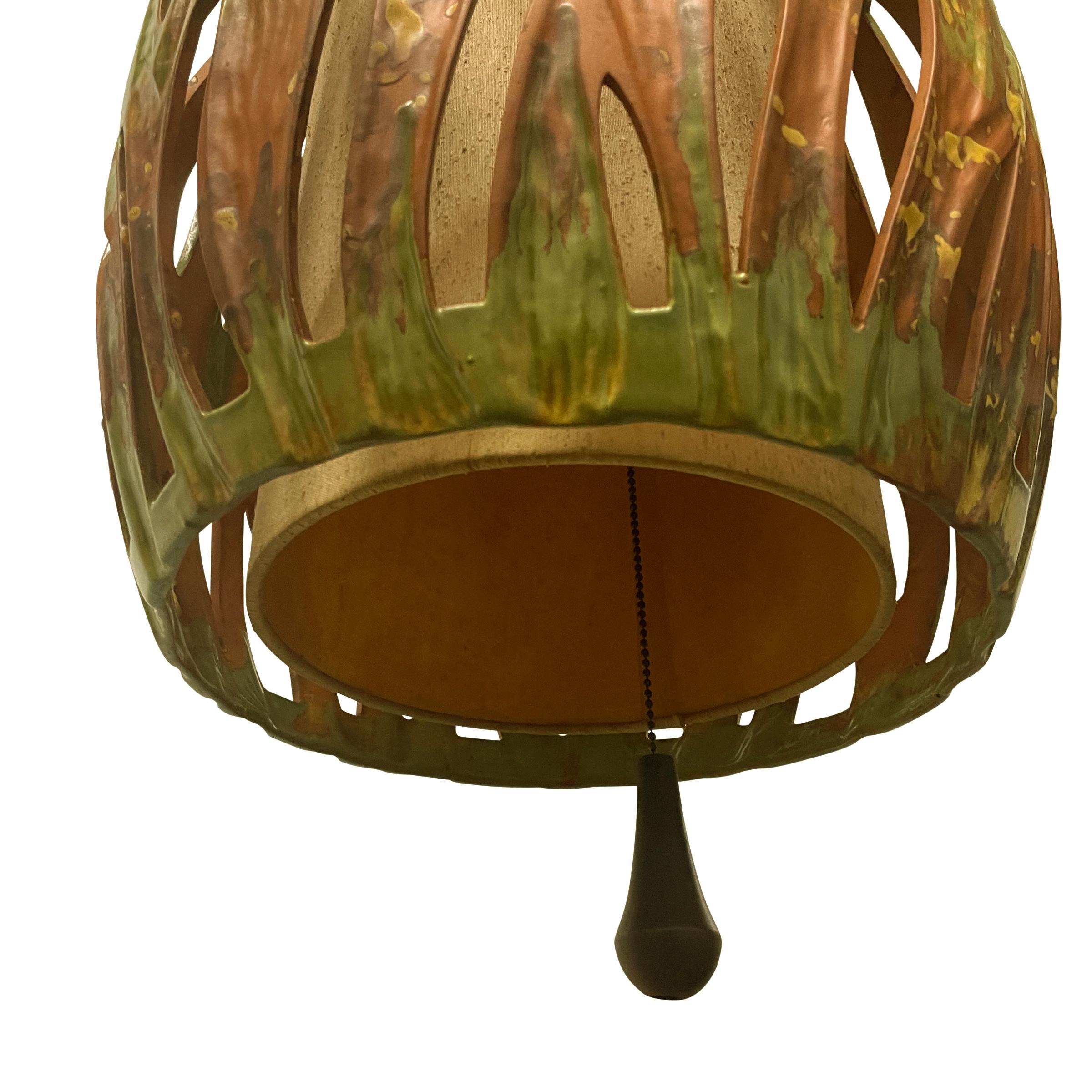 Mid-20th Century Glazed Terracotta Lantern For Sale 9