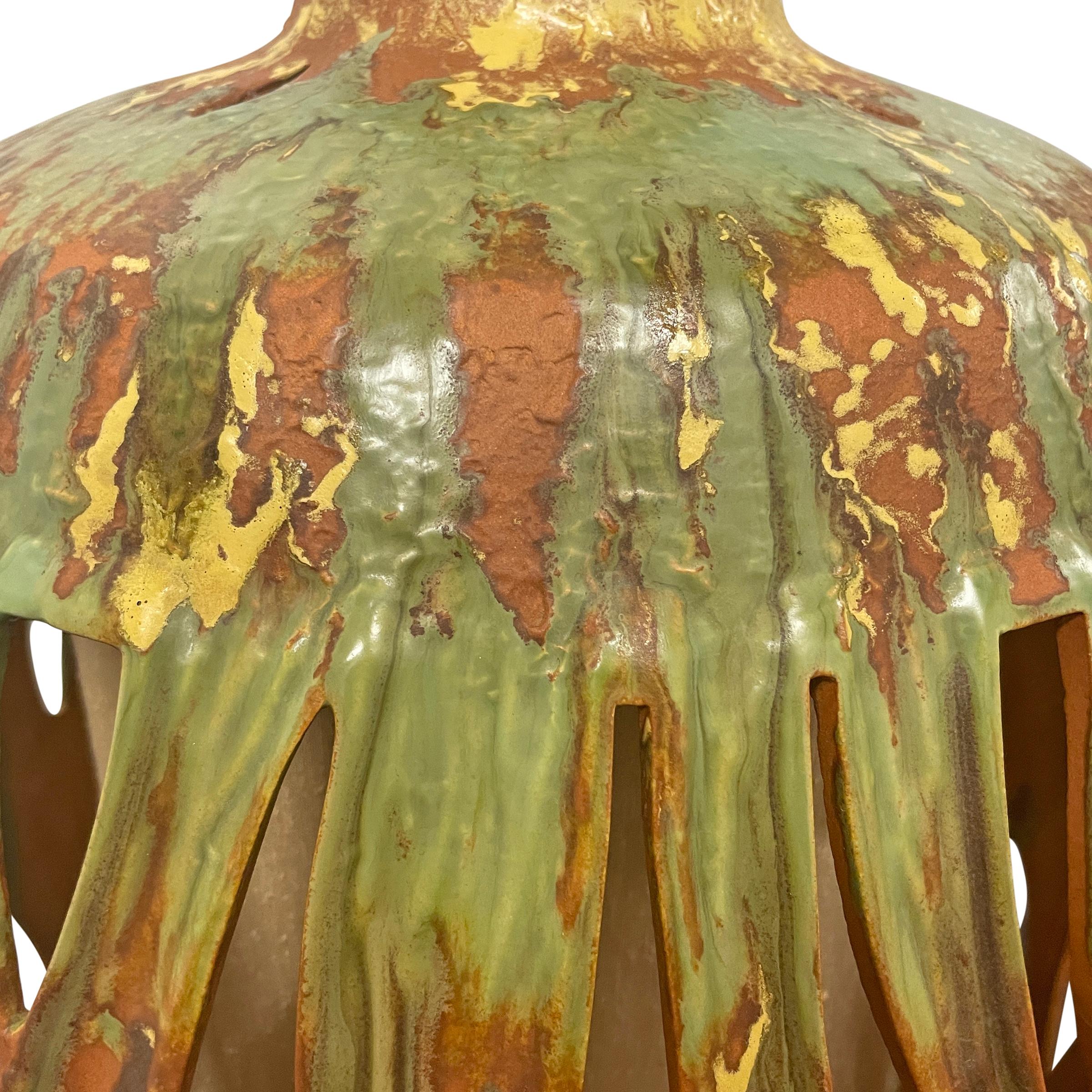 Mid-20th Century Glazed Terracotta Lantern For Sale 4