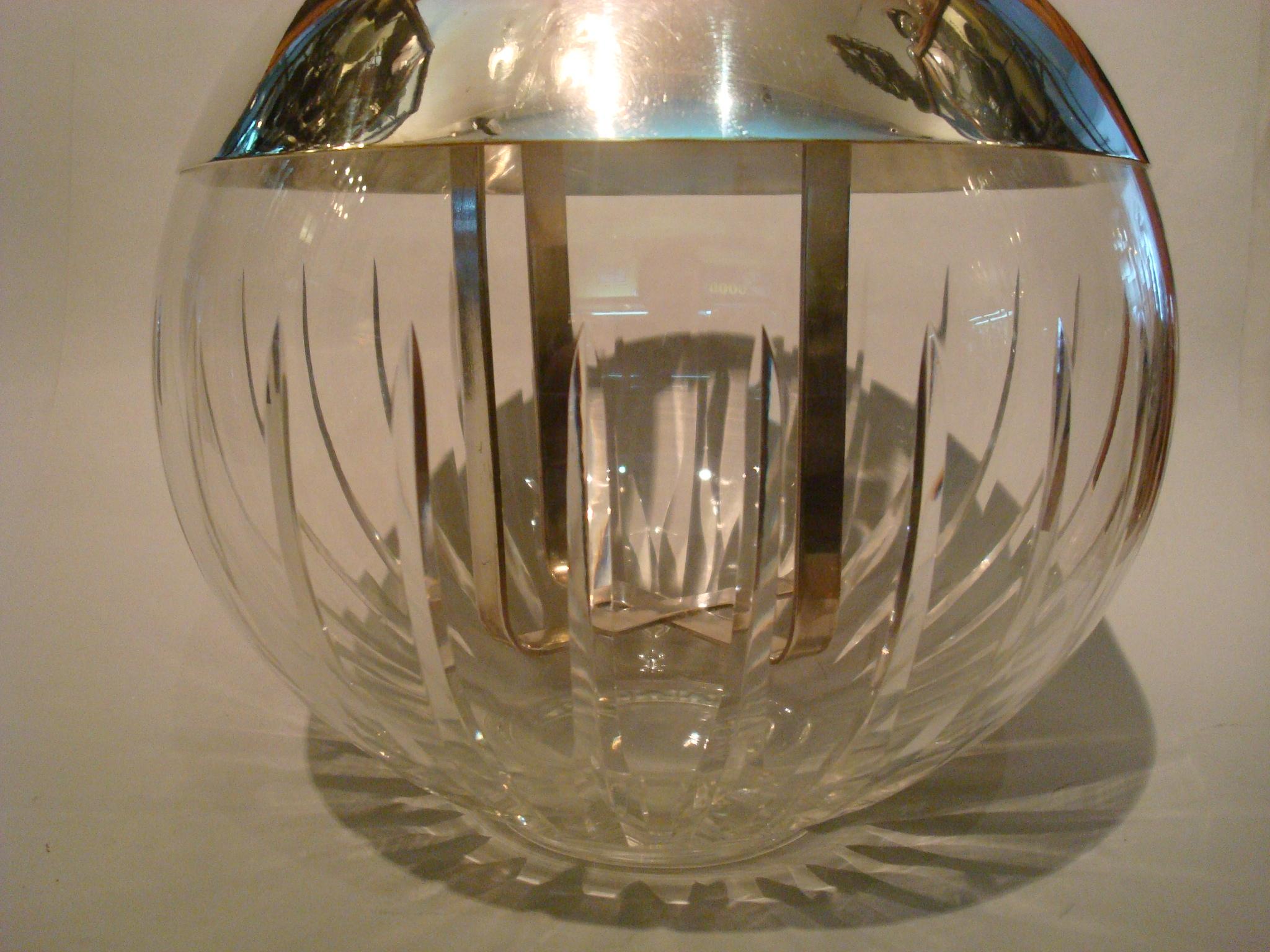 Silvered Mid-20th Century Globe Champagne / Wine Cooler, Italy, circa 1970 For Sale