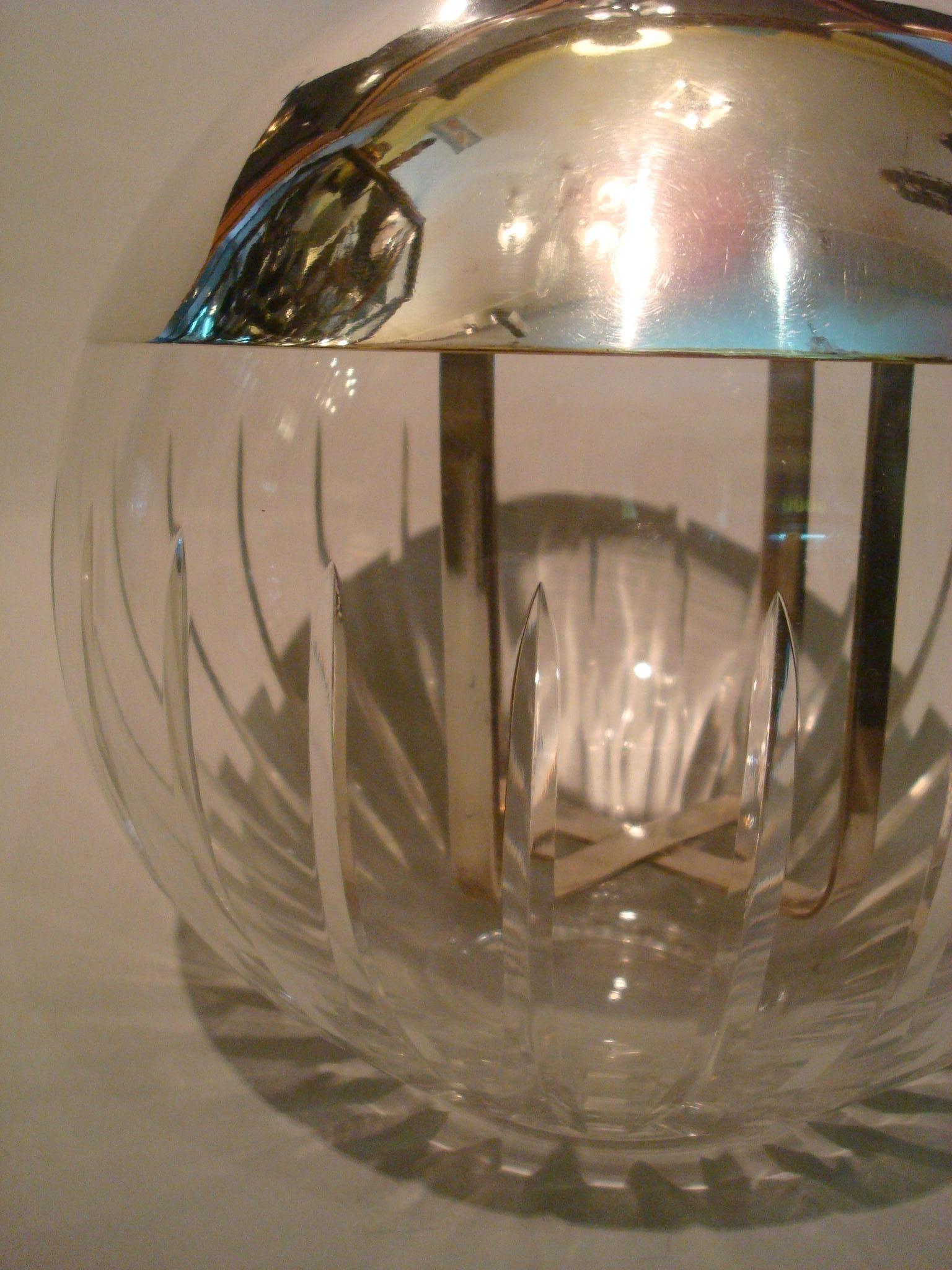 Glass Mid-20th Century Globe Champagne / Wine Cooler, Italy, circa 1970 For Sale