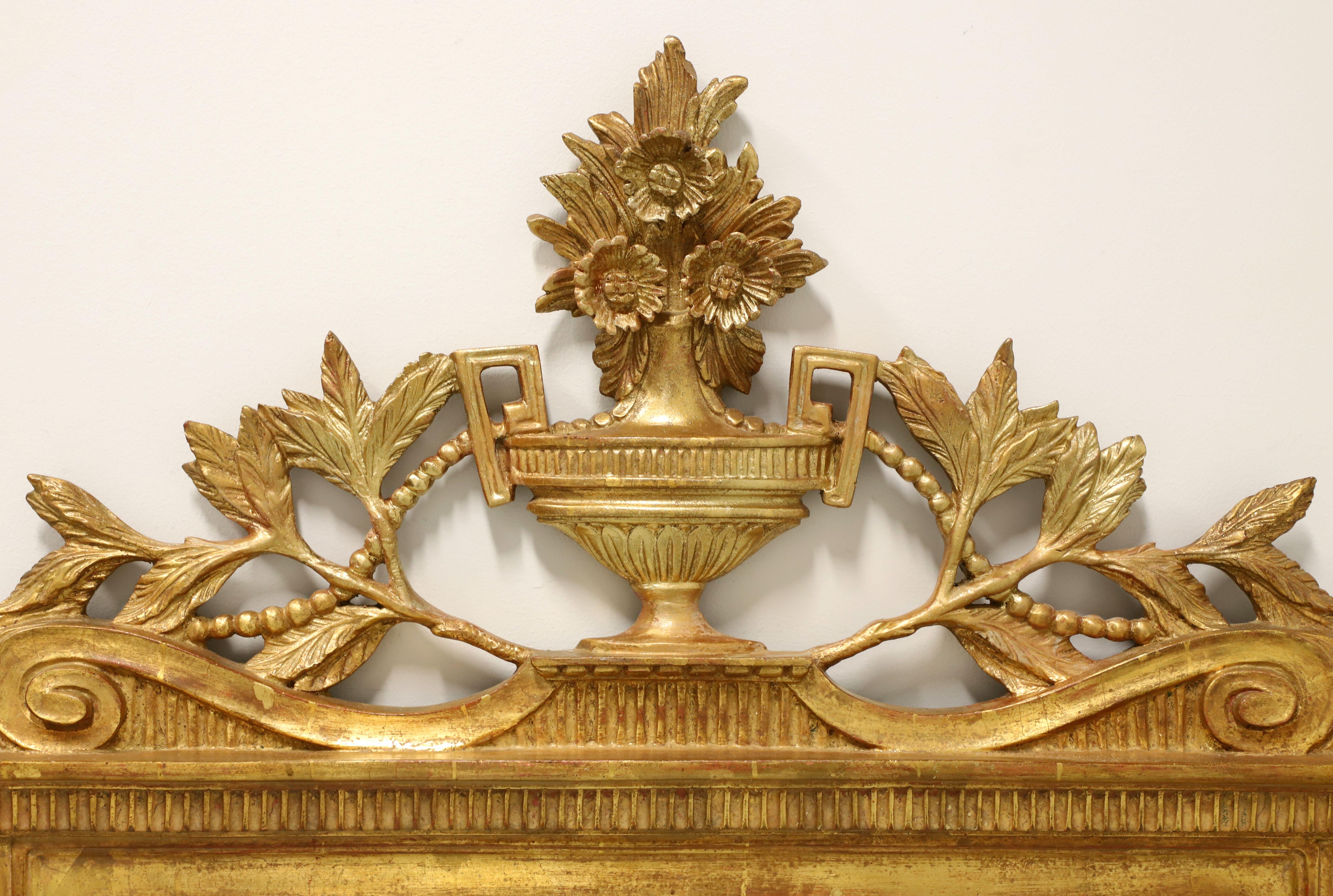 American Mid 20th Century Gold Gilt Carved Neoclassical Style Beveled Wall Mirror For Sale