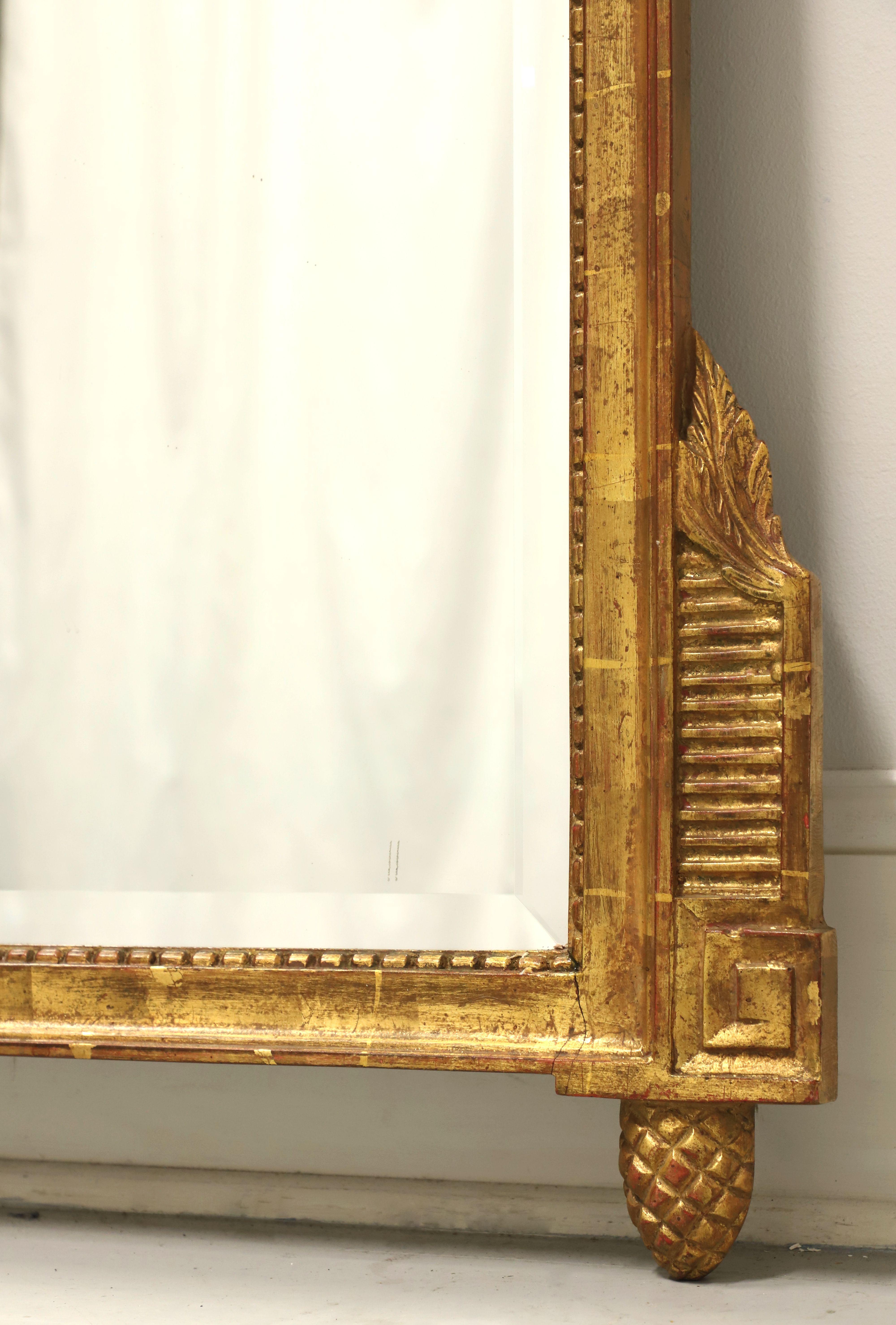 Mid 20th Century Gold Gilt Carved Neoclassical Style Beveled Wall Mirror For Sale 3