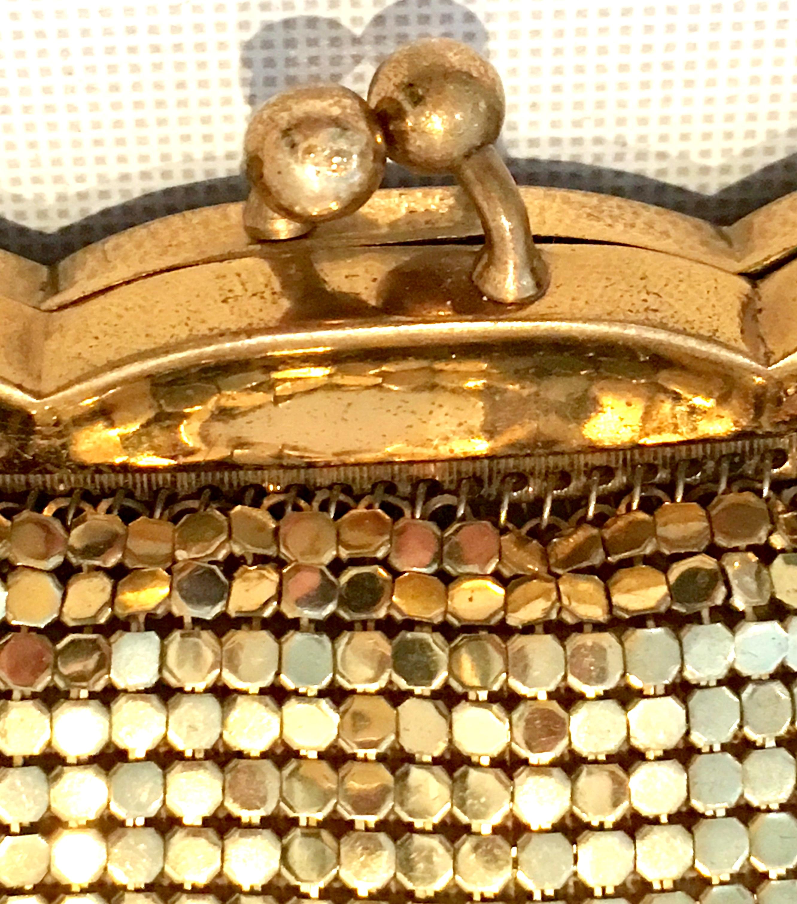 Goldene Metallnetz-Abendtasche aus der Mitte des 20. Jahrhunderts von:: Whiting & Davis 6