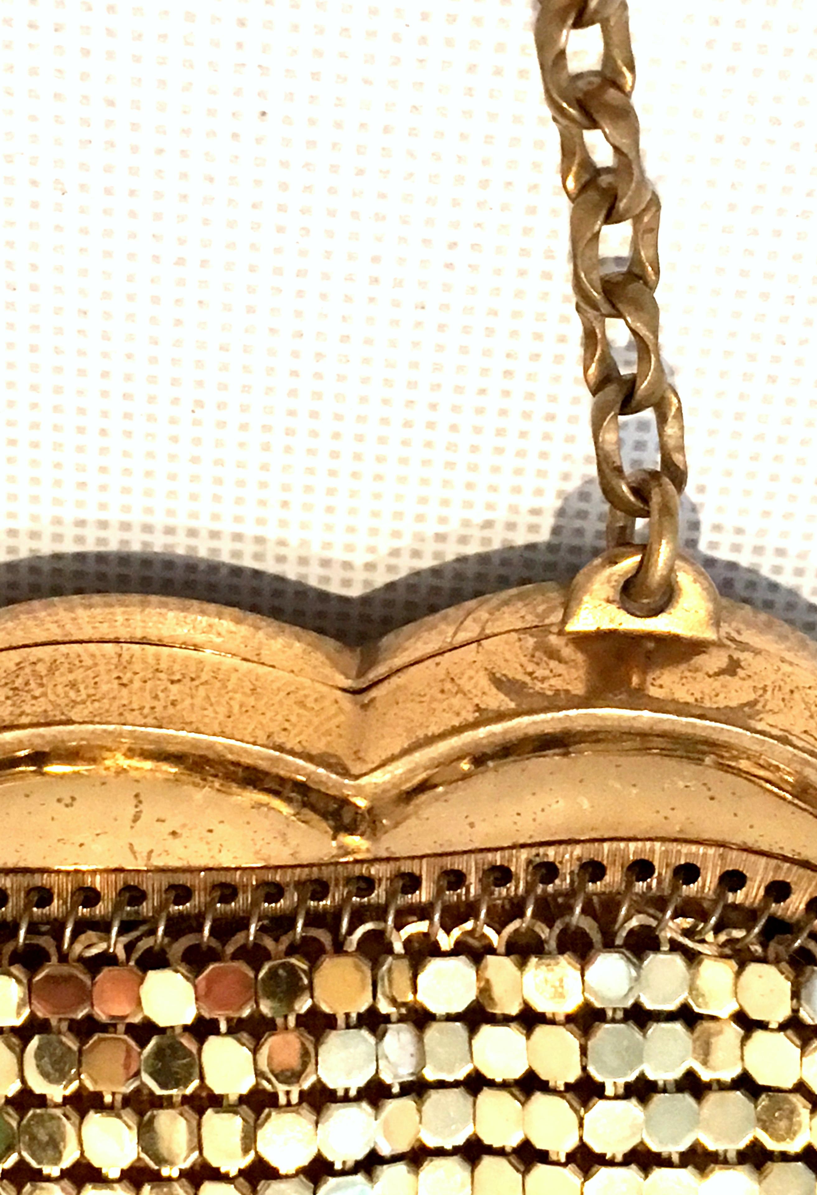 Goldene Metallnetz-Abendtasche aus der Mitte des 20. Jahrhunderts von:: Whiting & Davis 8