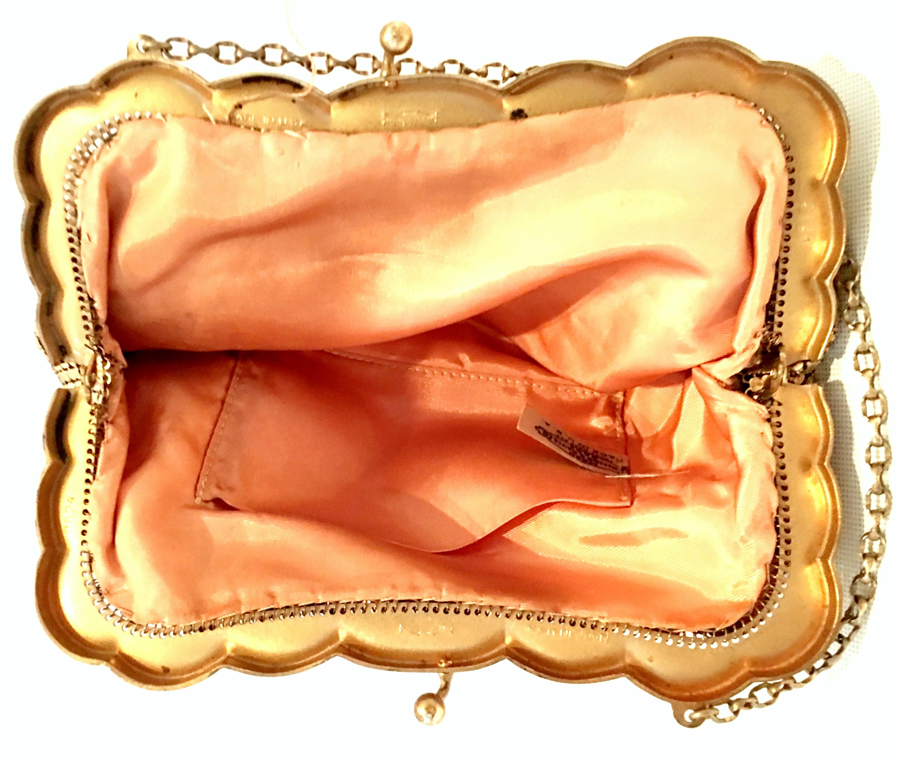 Goldene Metallnetz-Abendtasche aus der Mitte des 20. Jahrhunderts von:: Whiting & Davis 9
