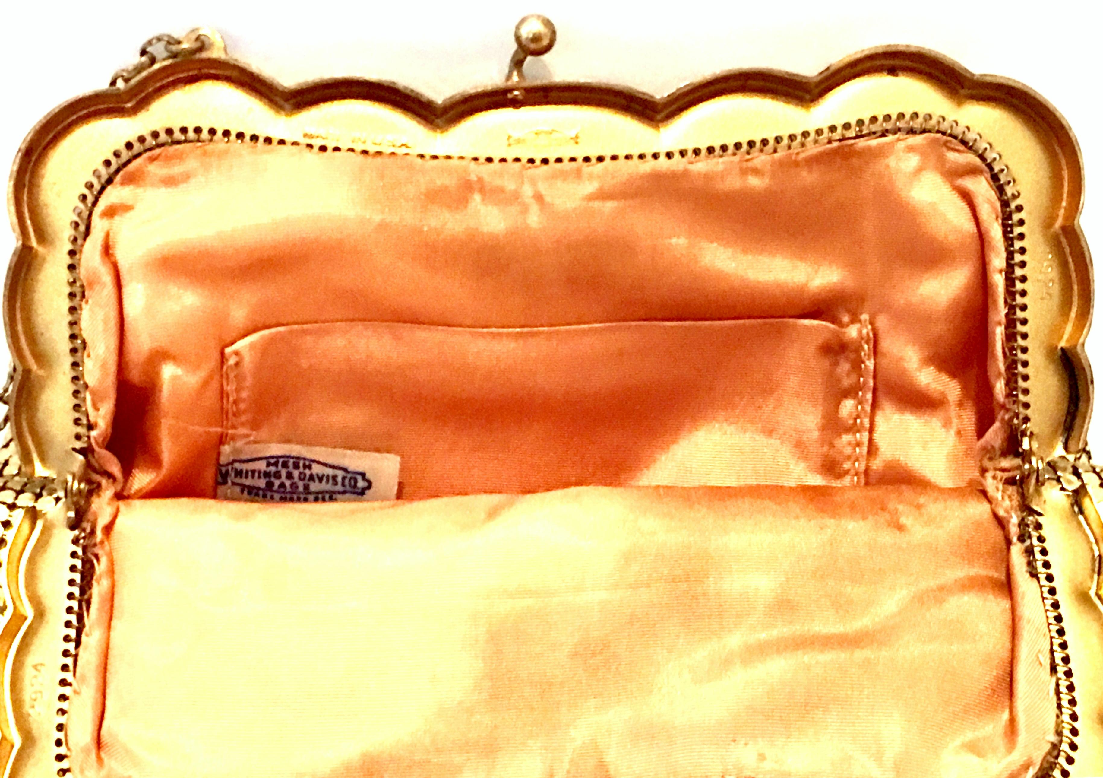 Goldene Metallnetz-Abendtasche aus der Mitte des 20. Jahrhunderts von:: Whiting & Davis 10