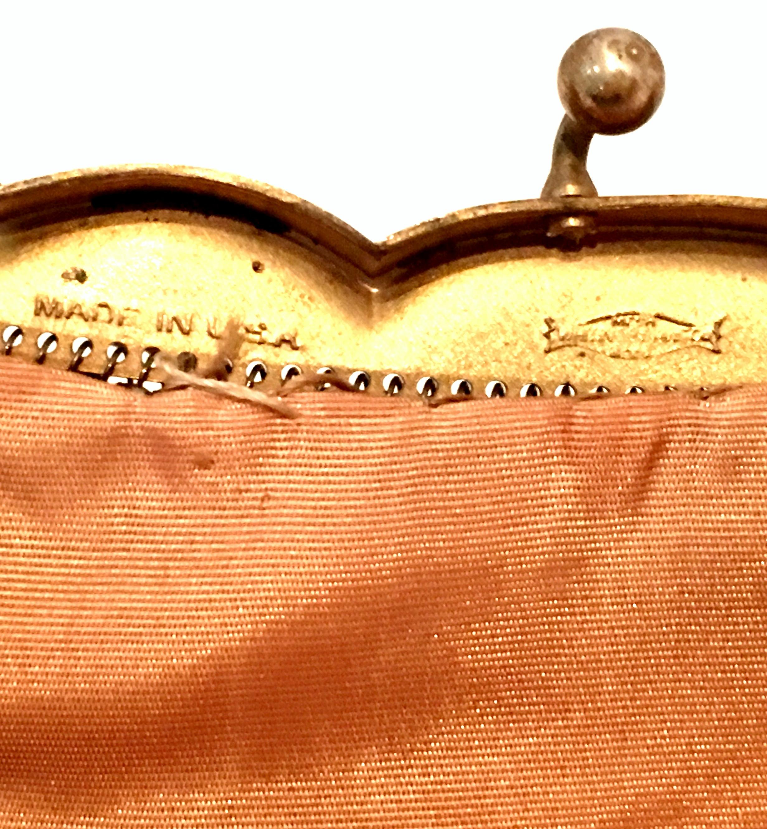 Goldene Metallnetz-Abendtasche aus der Mitte des 20. Jahrhunderts von:: Whiting & Davis 11