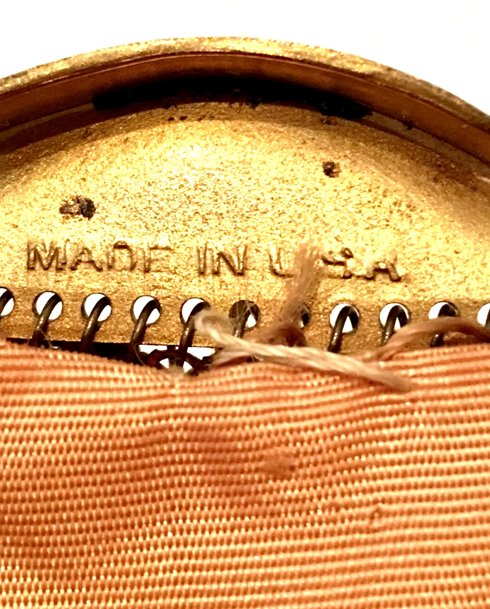 Goldene Metallnetz-Abendtasche aus der Mitte des 20. Jahrhunderts von:: Whiting & Davis 12
