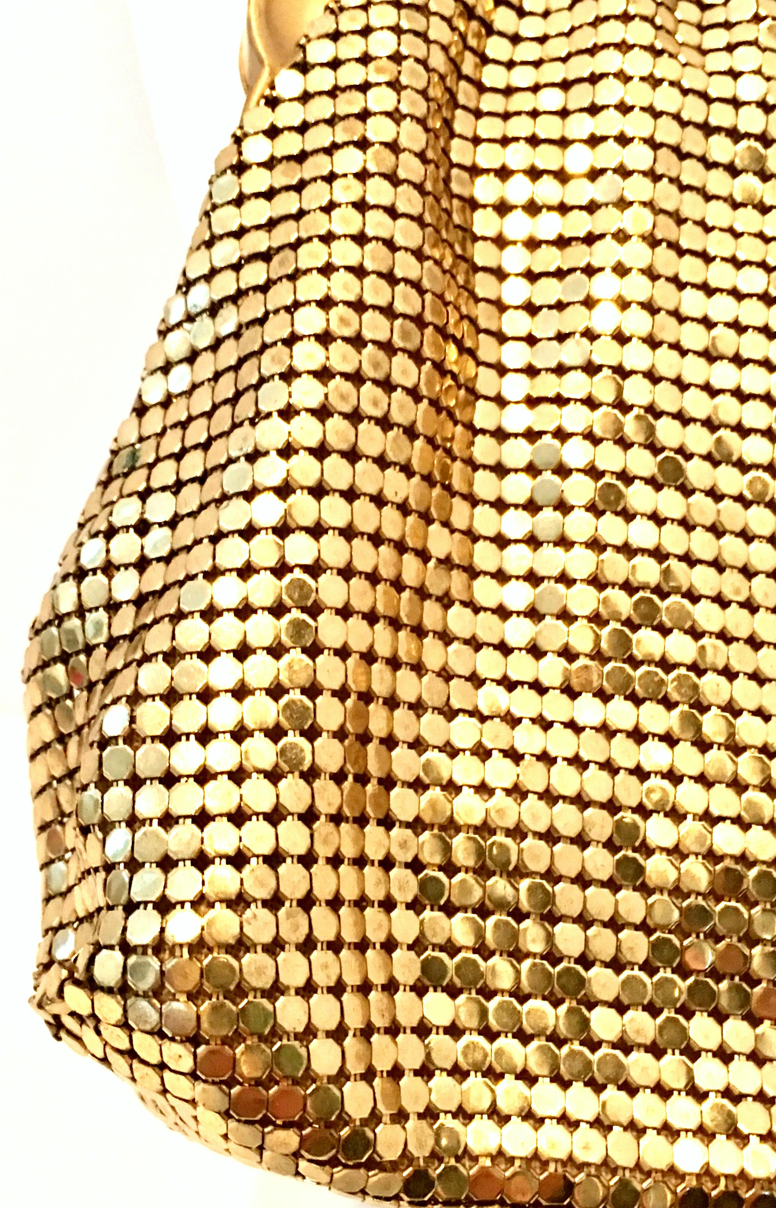 Goldene Metallnetz-Abendtasche aus der Mitte des 20. Jahrhunderts von:: Whiting & Davis 5