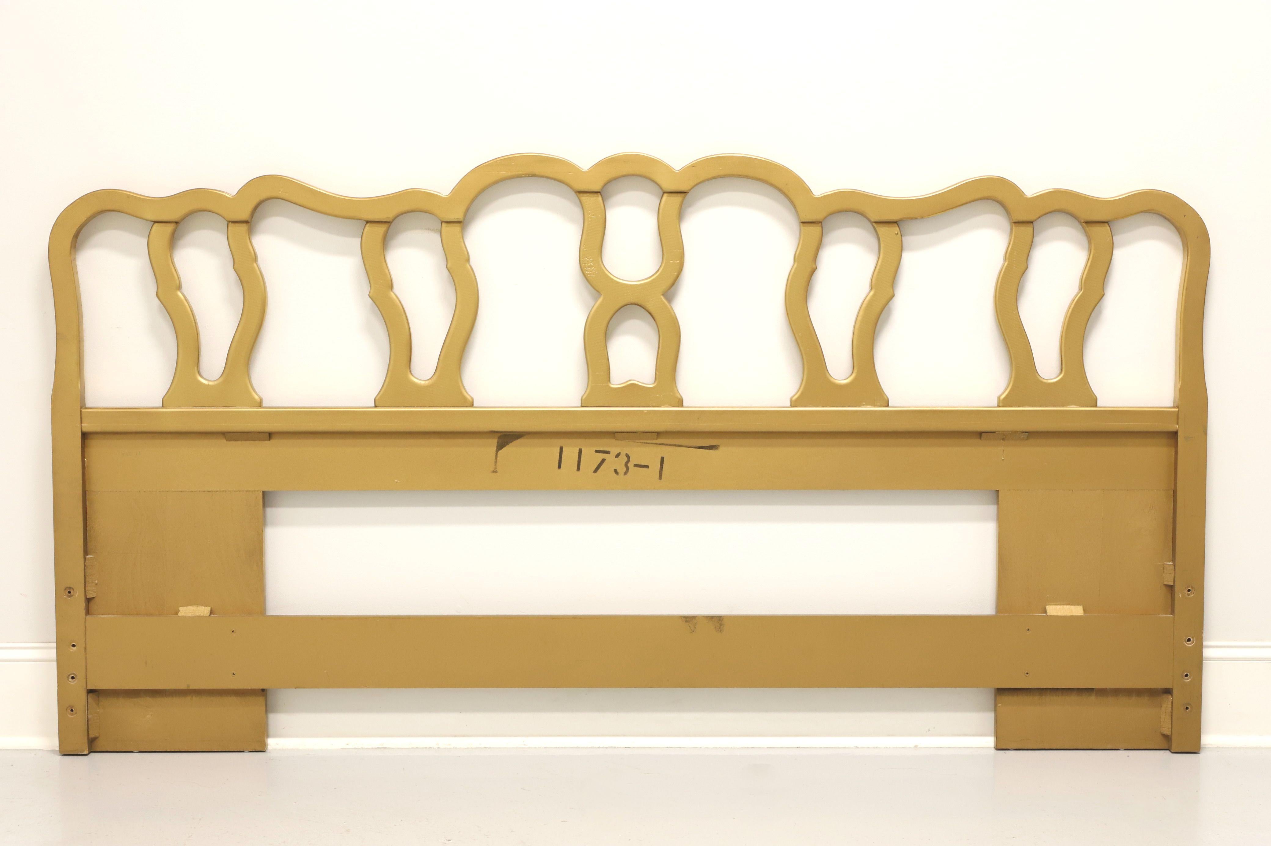 20th Century DREXEL HERITAGE Dark Gold Painted Wood French Provincial King Size Headboard For Sale