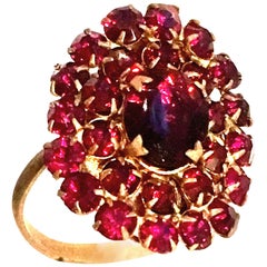 Mid-20th Century Gold & Rose Cut Garnet Ring