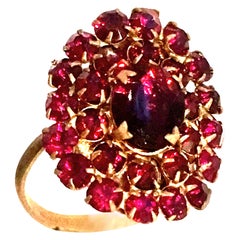 Mid-20th Century Gold & Rose Cut Garnet Ring