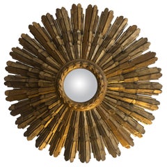 Mid-20th Century Gold Sun Mirror