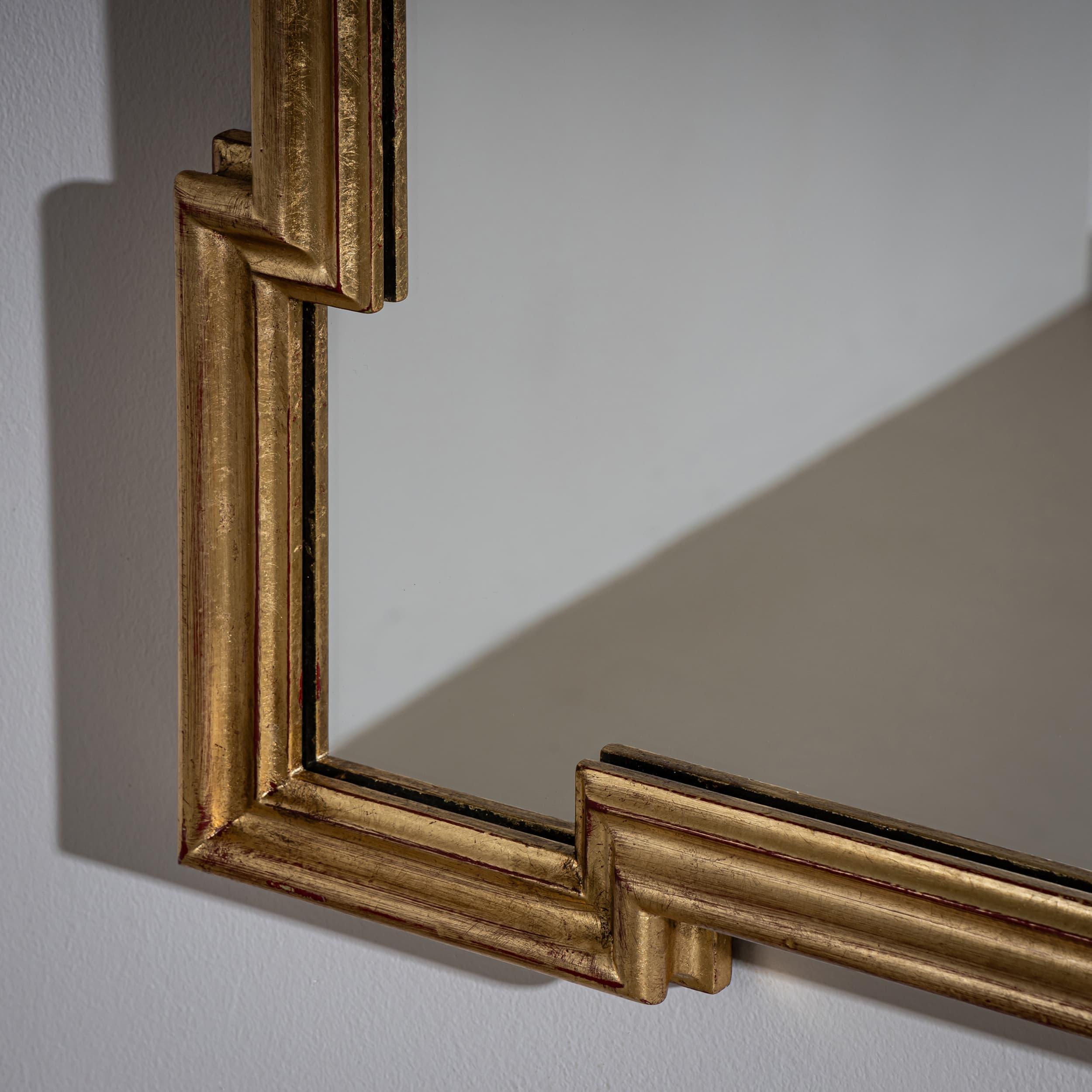 Patinated Mid-20th Century Golden Hollywood-Regency Mirror from Palladio For Sale