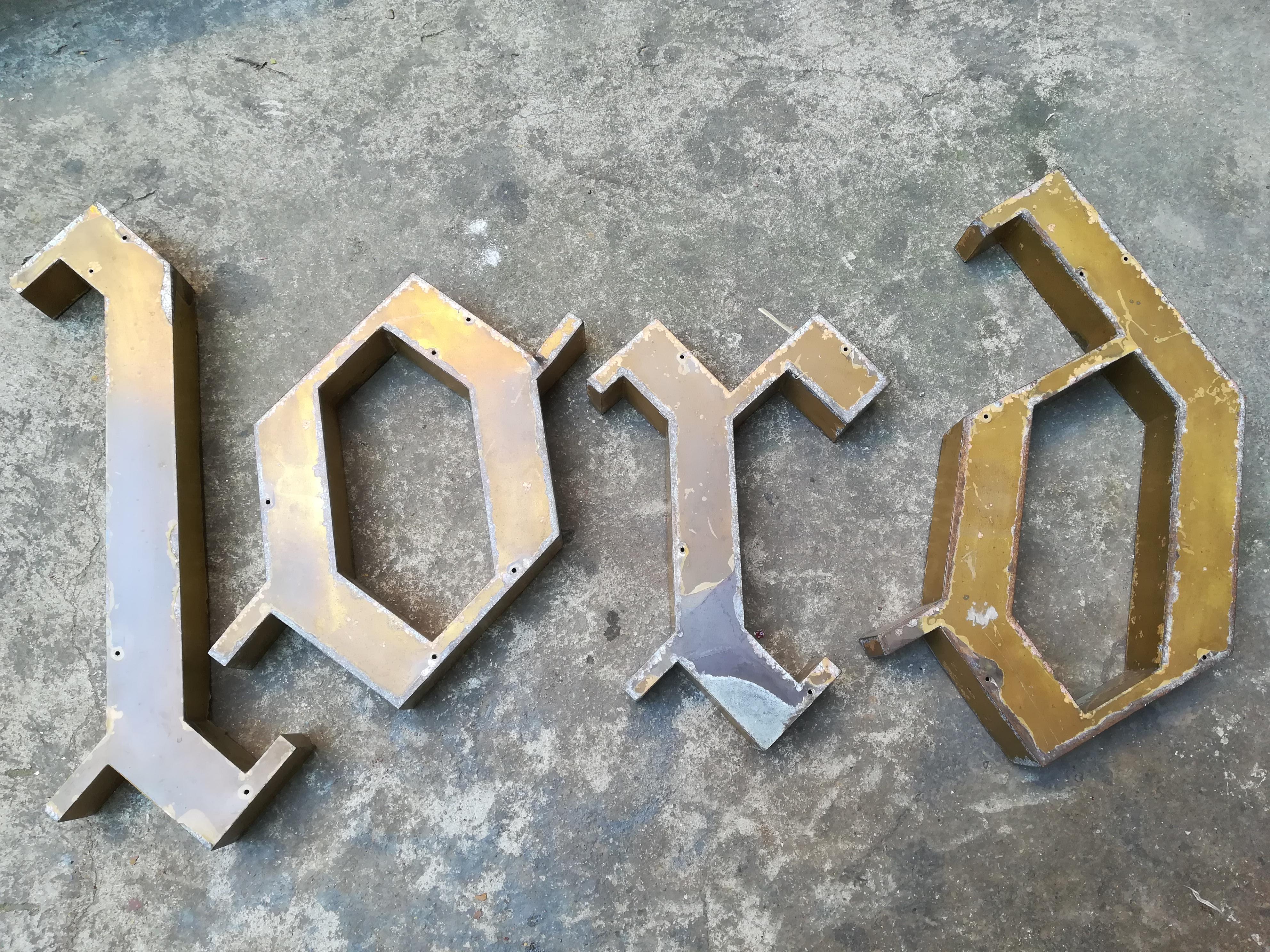 French Mid-20th Century Gothic Font Letters, Vintage Infant's Shop Sign 'My Lord', 1940 For Sale