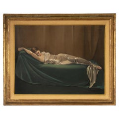 Mid-20th Century Gouache Painting - Raymond van Doren - Reclining Female Figure