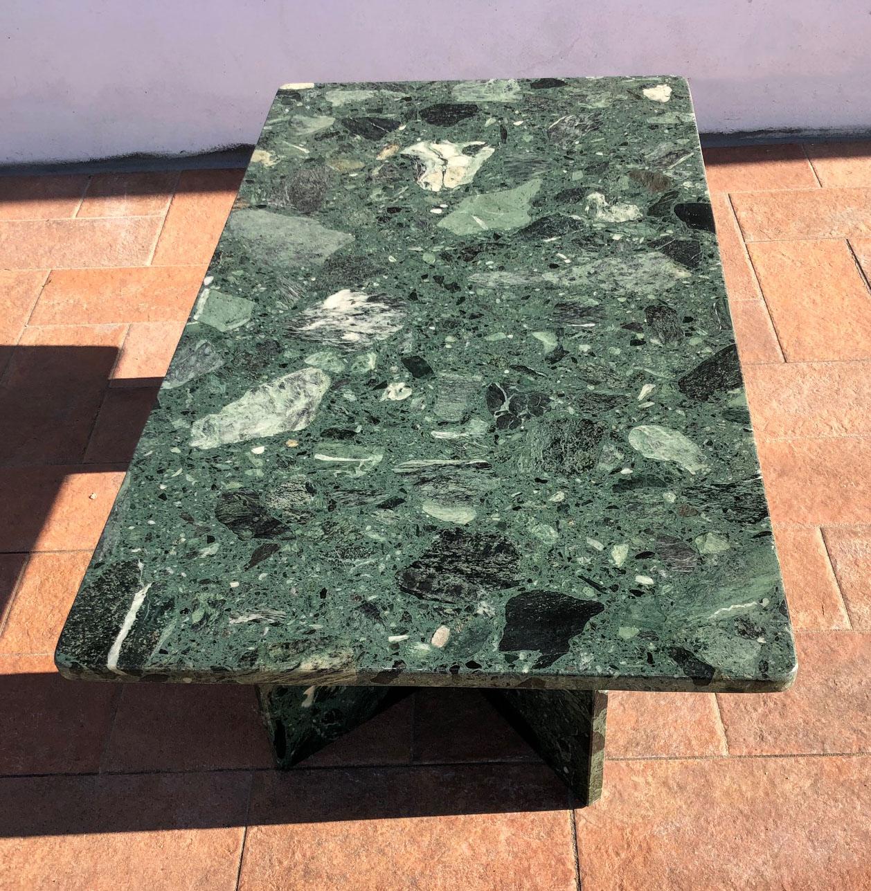 green marble bench