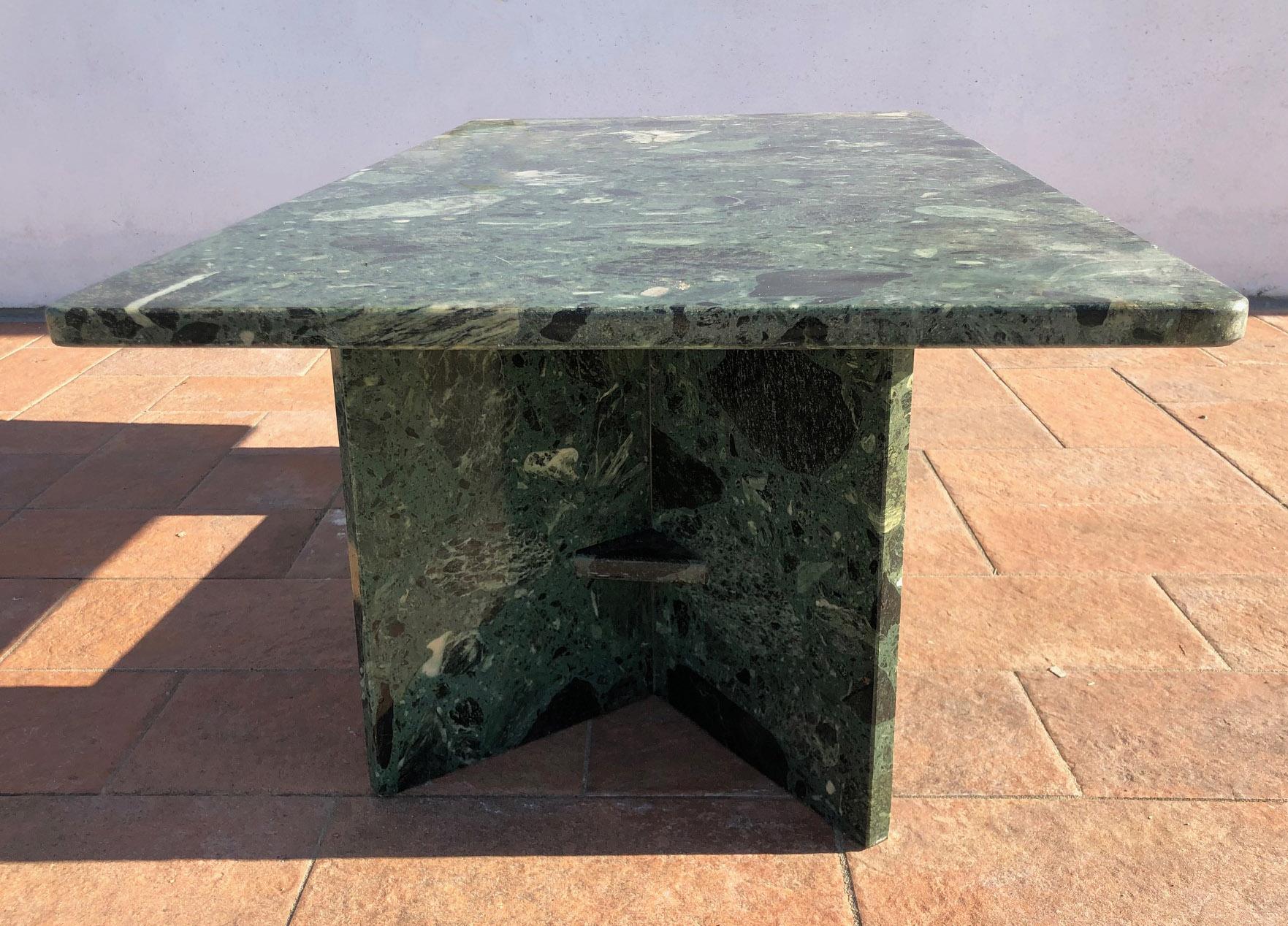 1950s  Green Marble from the Alps Smoking Table Italian Style In Excellent Condition In Buggiano, IT