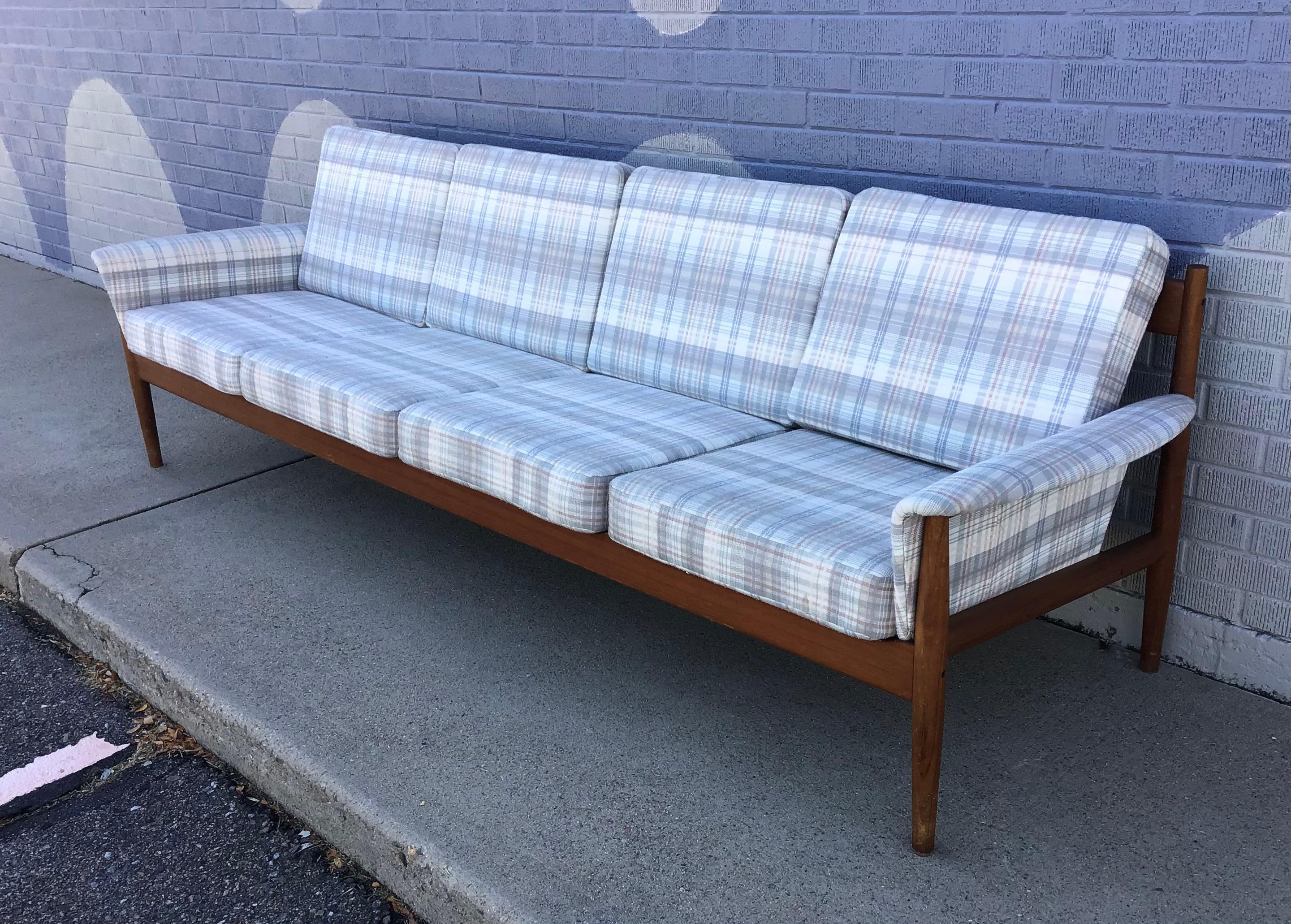 Sofá moderno danés de 4 plazas de mediados del siglo XX Grete Jalk para France & Sons en venta 8
