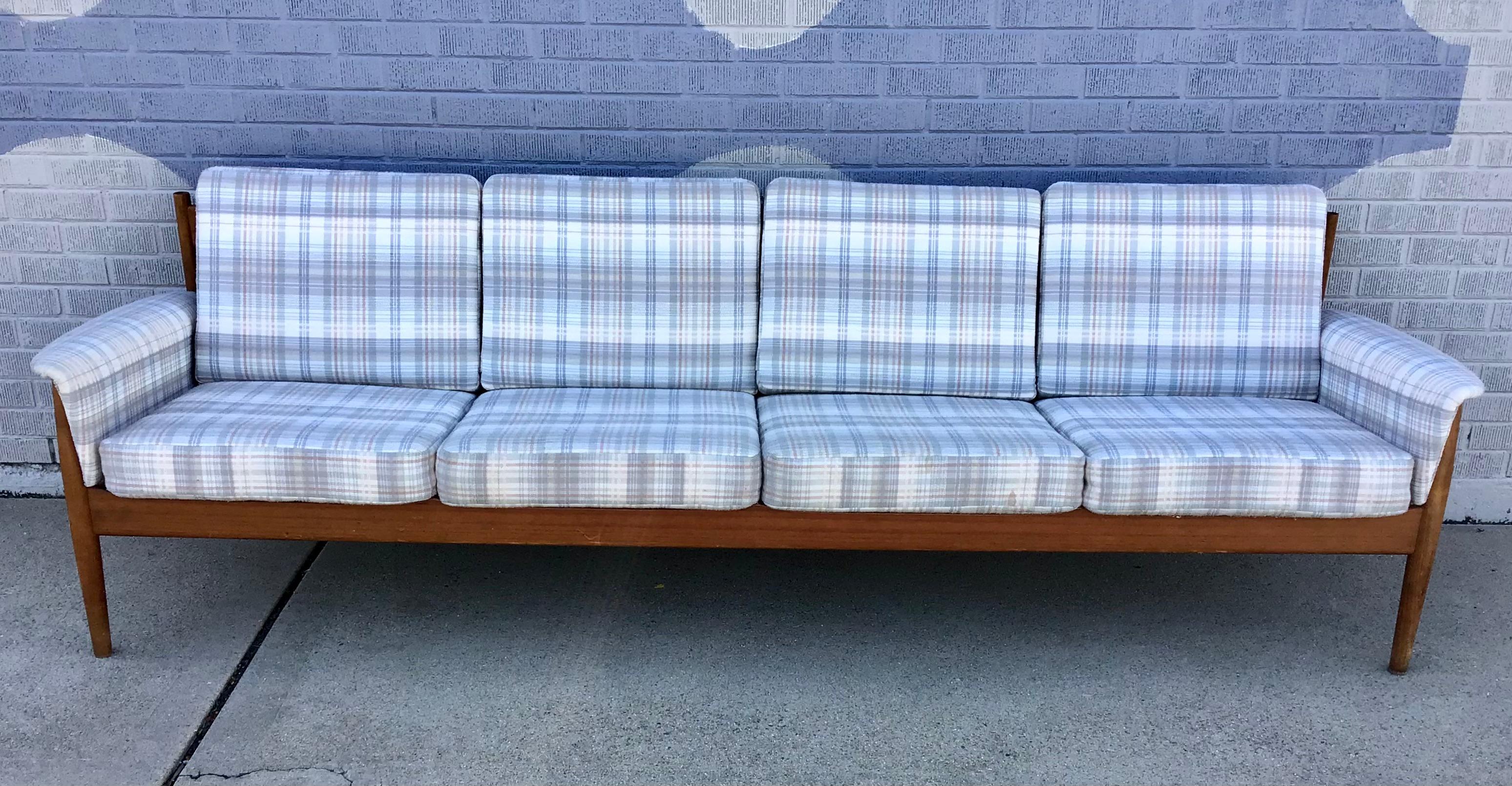 Sofá moderno danés de 4 plazas de mediados del siglo XX Grete Jalk para France & Sons en venta 10