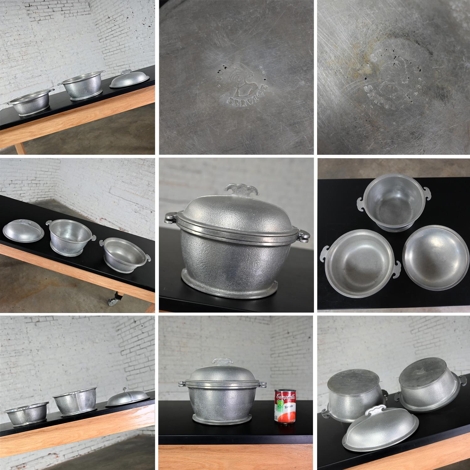 Mid 20th Century Guardian Service Aluminum Dual Purpose Cookware 14 Pieces For Sale 10