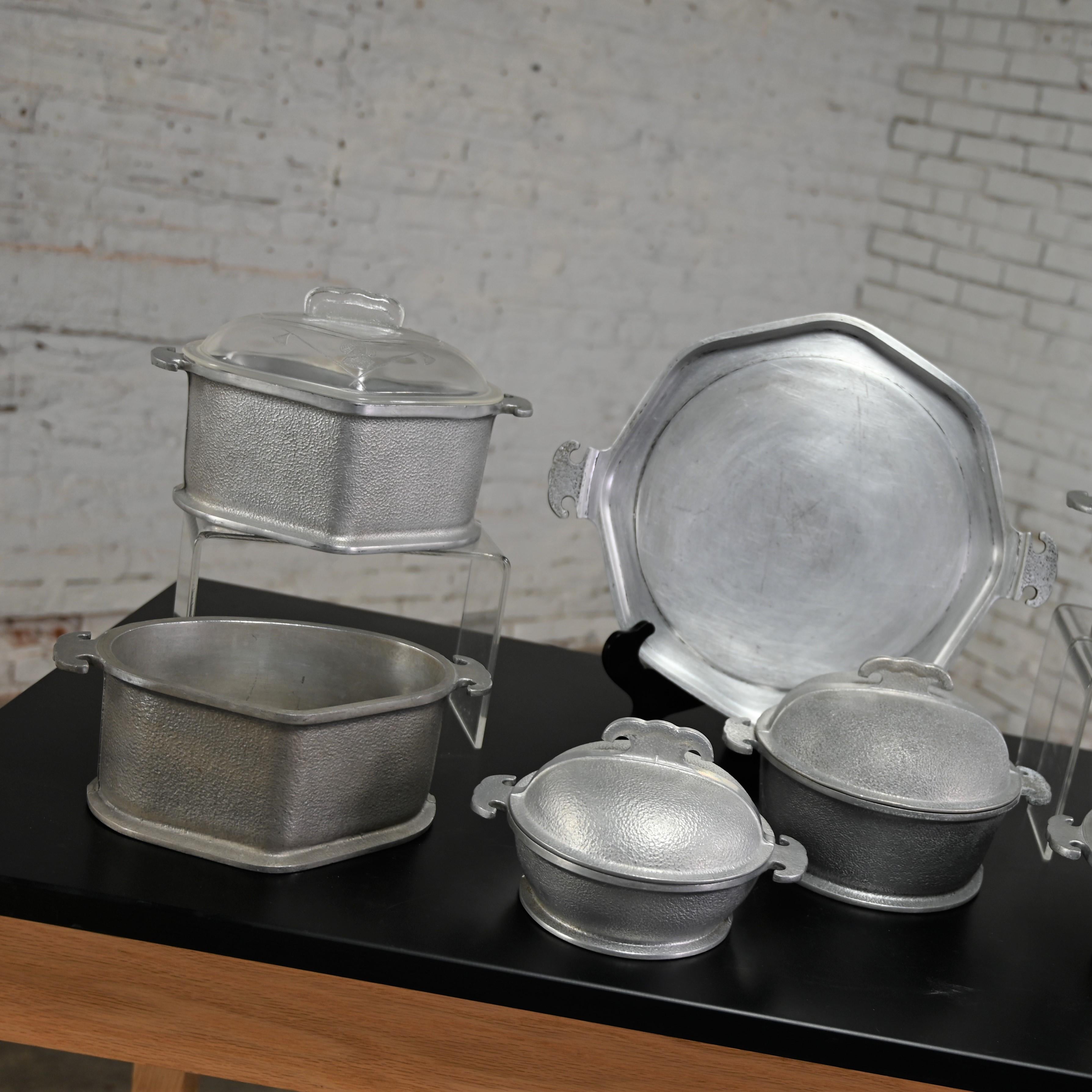 Art Deco Mid 20th Century Guardian Service Aluminum Dual Purpose Cookware 14 Pieces For Sale