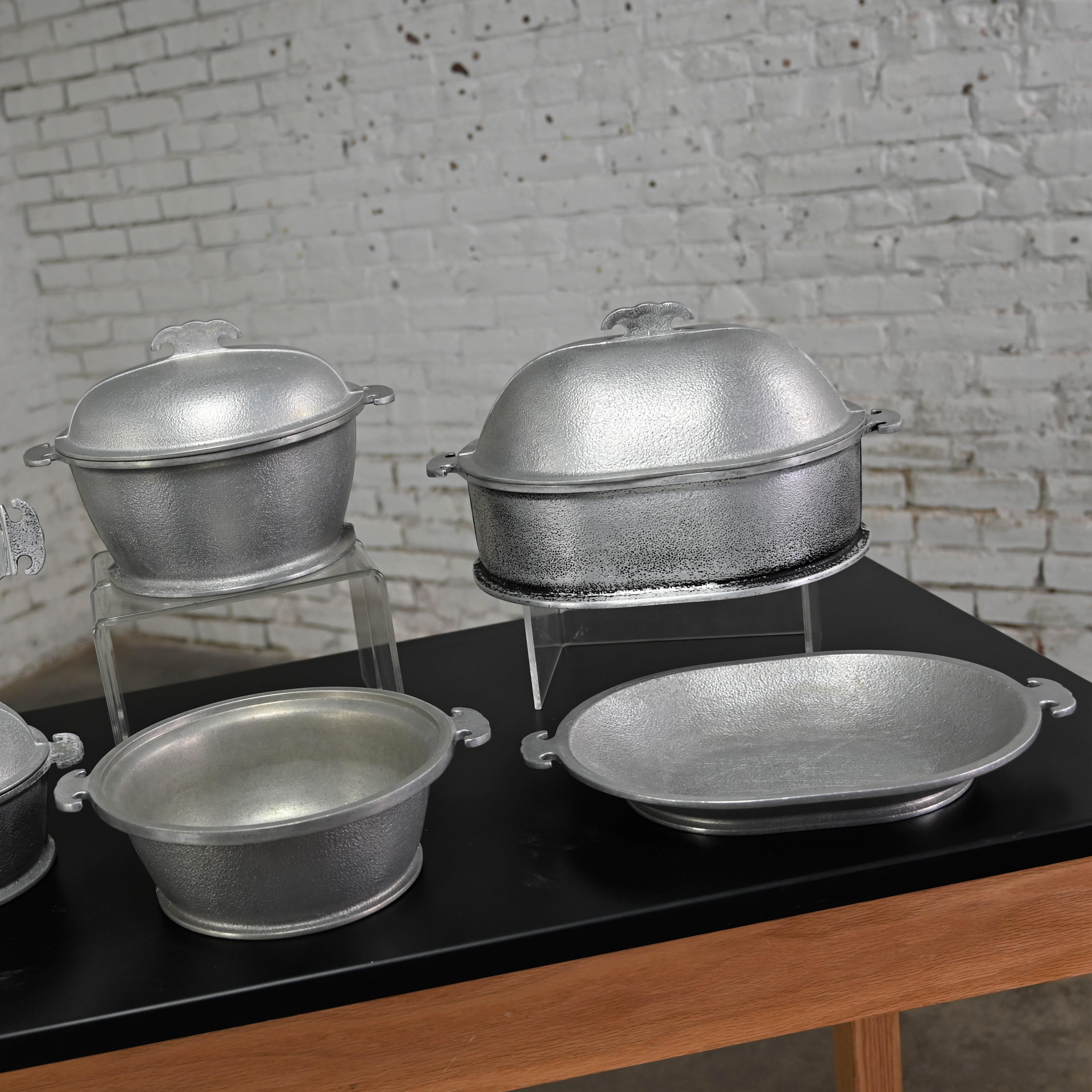 American Mid 20th Century Guardian Service Aluminum Dual Purpose Cookware 14 Pieces For Sale