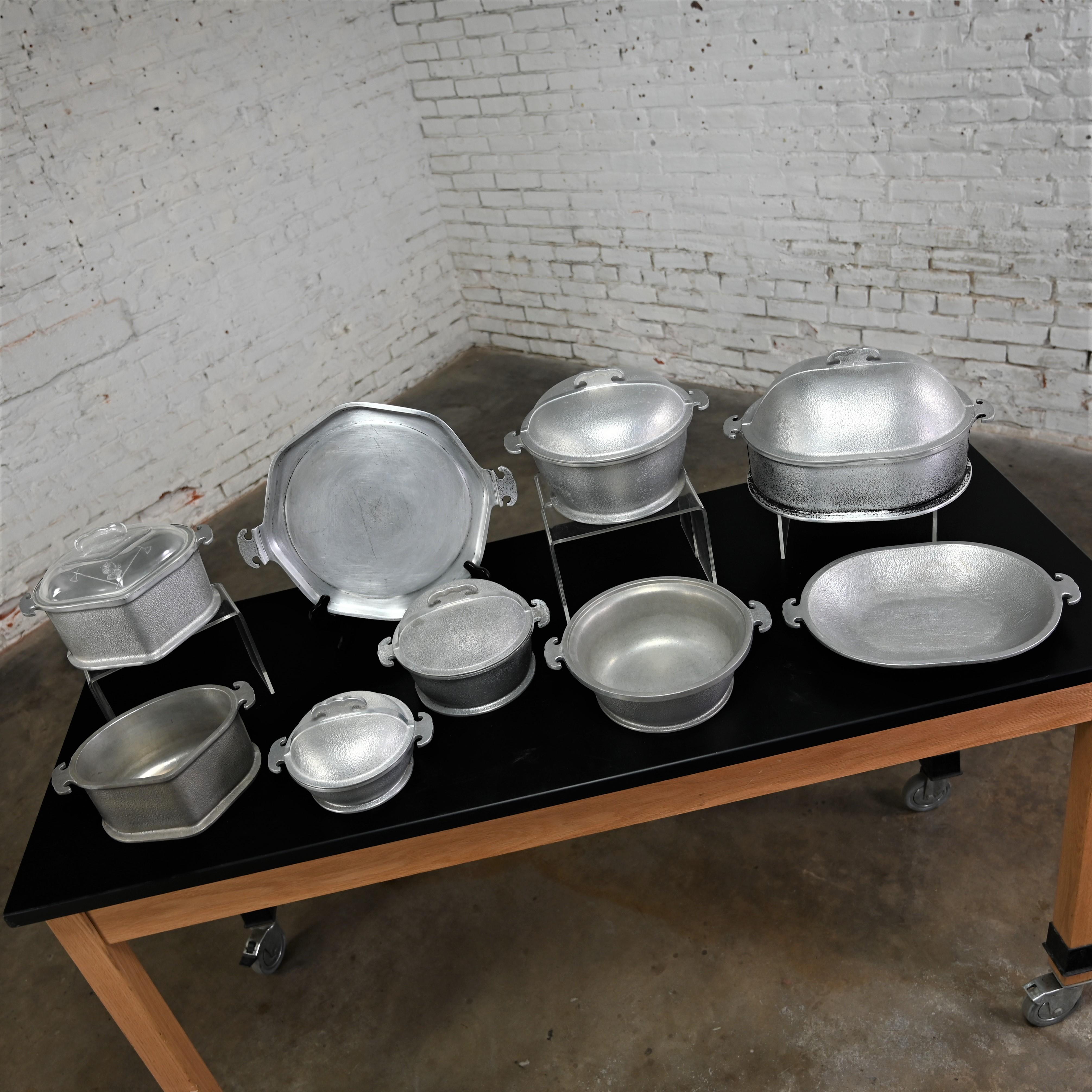 Mid 20th Century Guardian Service Aluminum Dual Purpose Cookware 14 Pieces In Good Condition For Sale In Topeka, KS