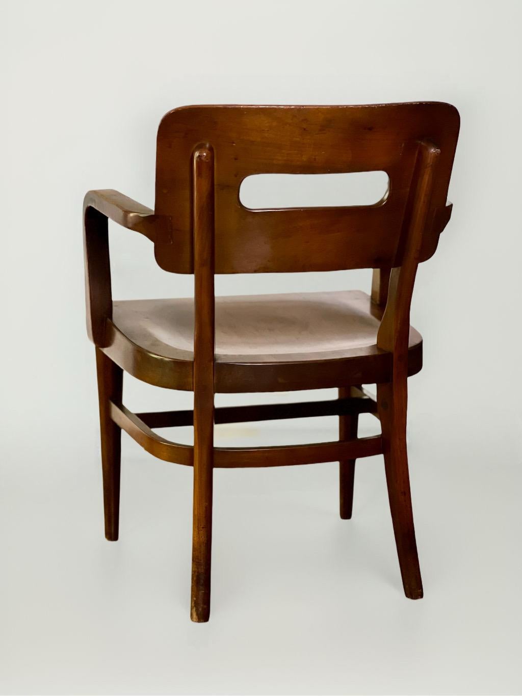 Mid-Century Modern Mid 20th Century Gunlocke Walnut Side Armchair For Sale