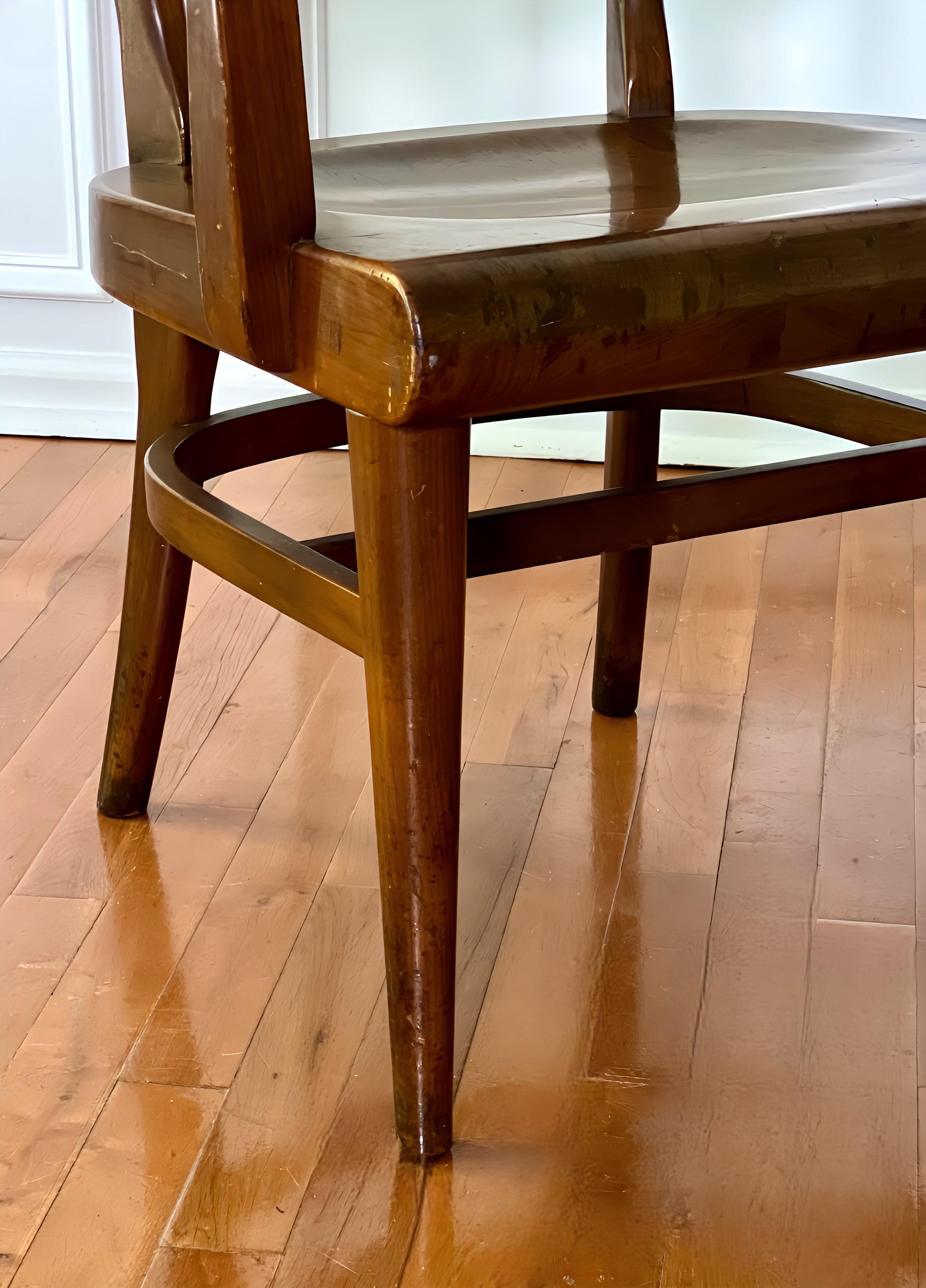 Mid 20th Century Gunlocke Walnut Side Armchair For Sale 1