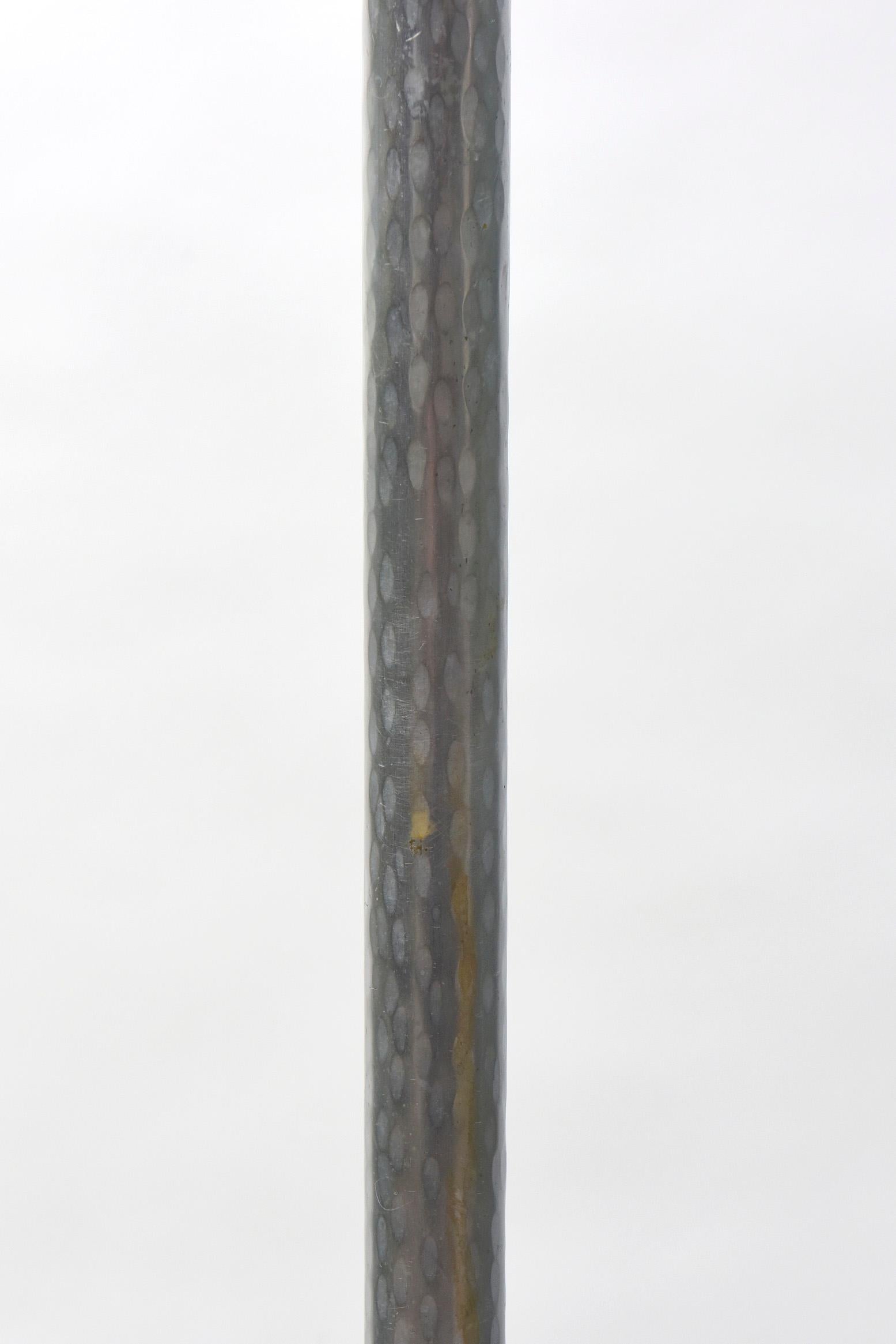 Mid-Century Modern Mid 20th Century Hammered Aluminum Torchiere For Sale