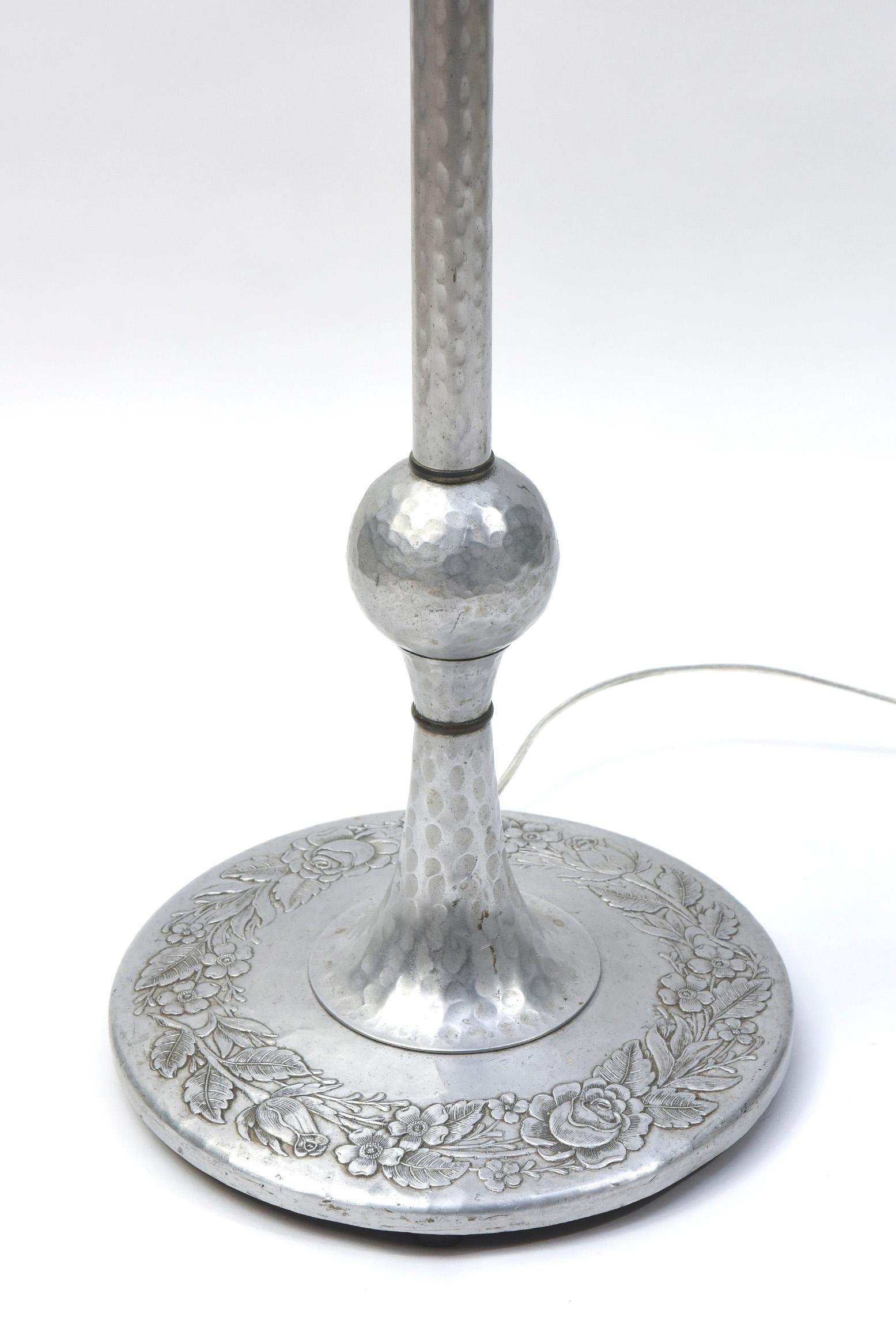 Mid 20th Century Hammered Aluminum Torchiere For Sale 2
