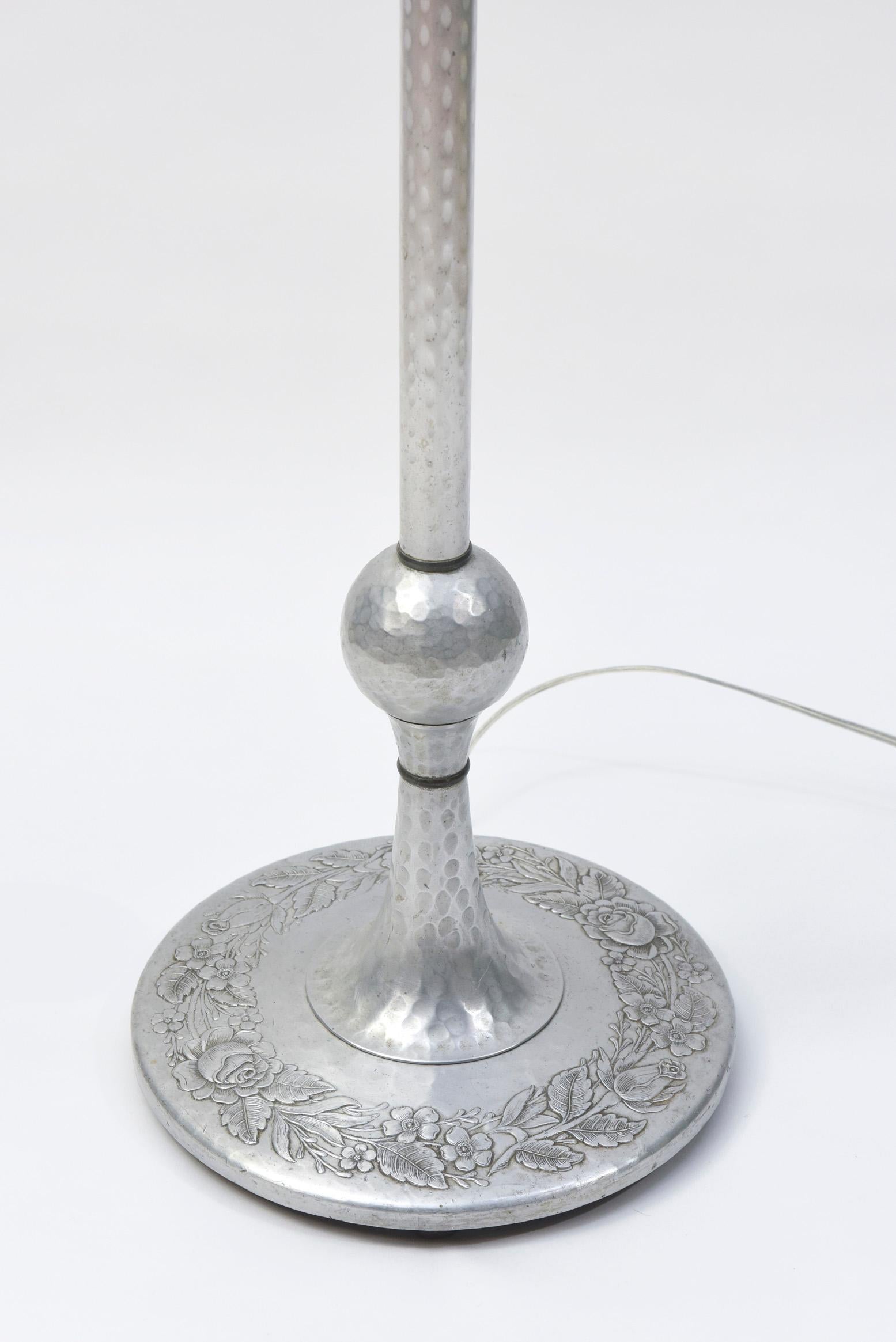 Mid 20th Century Hammered Aluminum Torchiere For Sale 4