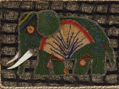 Mid 20th Century Hand Beaded Elephant Artwork