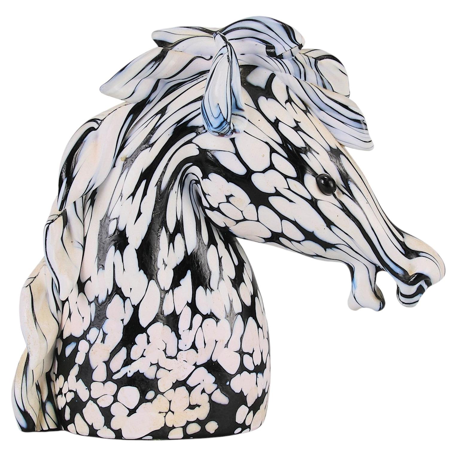 Mid-20th Century Hand Blown Glass "Horse Head" by Archimede Seguso For Sale